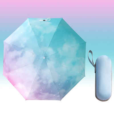 SCOZA Sonnenschirm Regenschirm,Sonnenschirm, Taschenschirm, Stark 8 Rippen Faltbarer, UV-Vinyl-Regenschirm