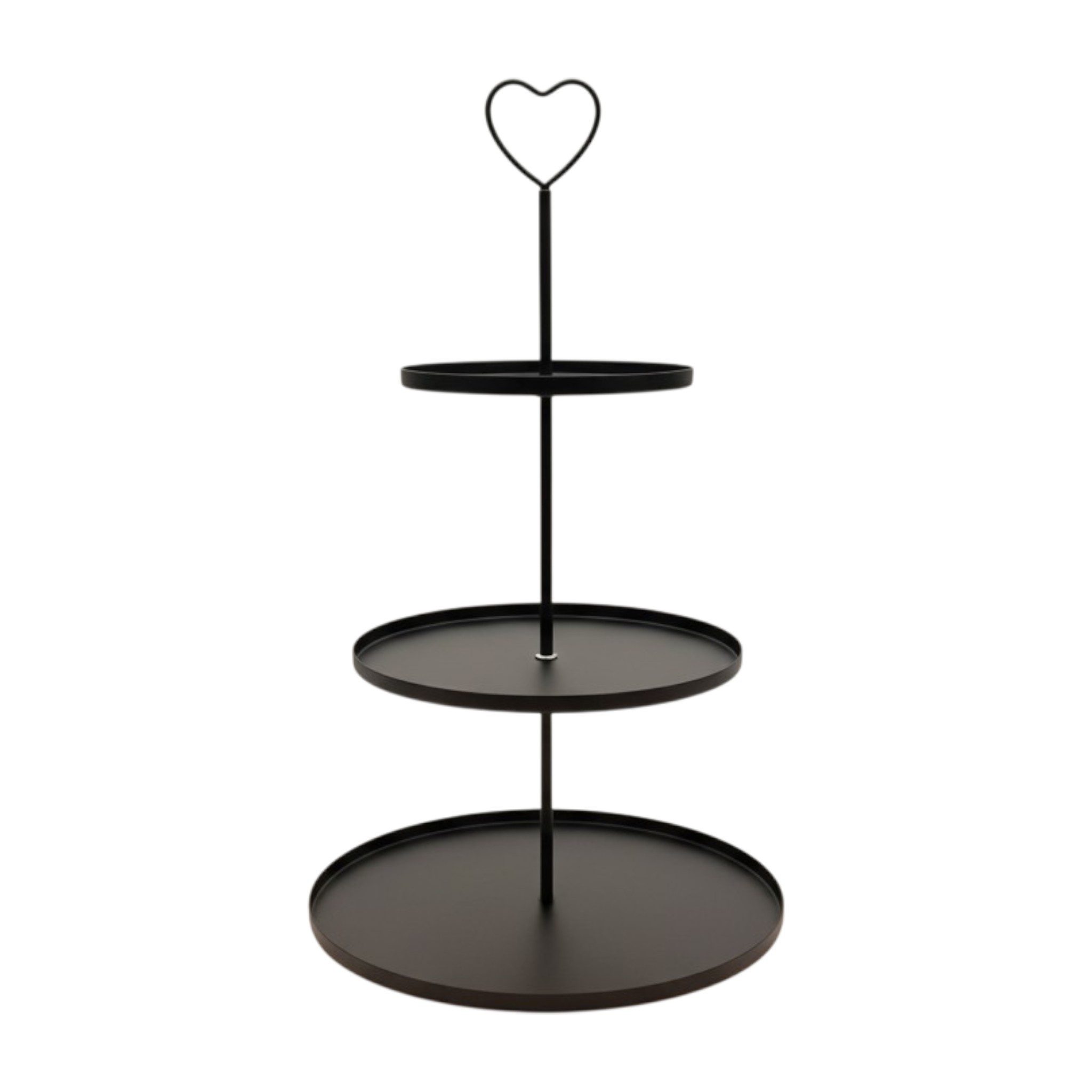 Meinposten Dekoetagere Etagere Paris 48x30 rund Metall 3-Stöckig Vintage Muffin Herz