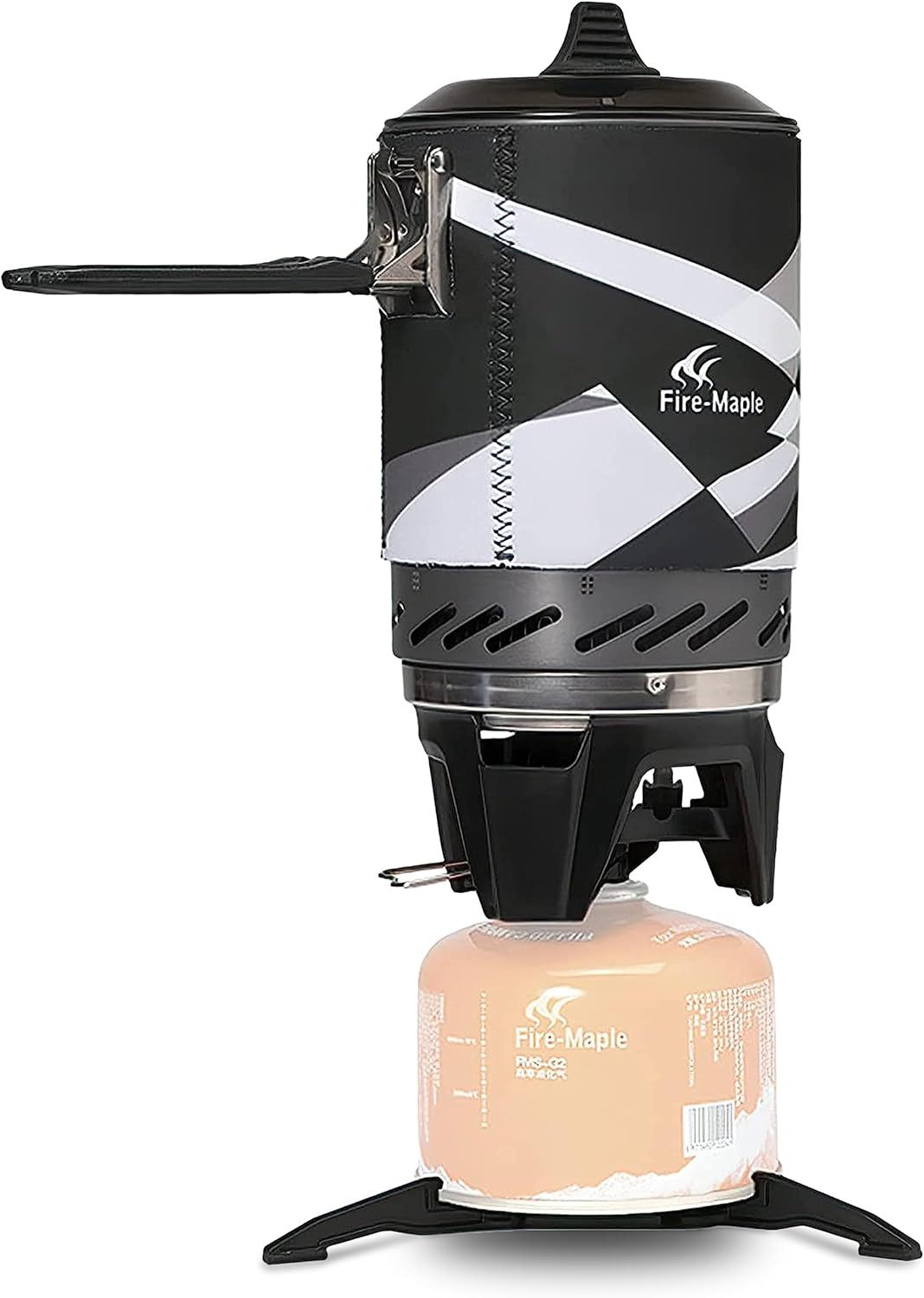 FireMaple Gaskocher Star X2 Black Gaskocher-Set, (Packung, Einzelstück), Wärmezirkulation für 30% höhere Effizienz