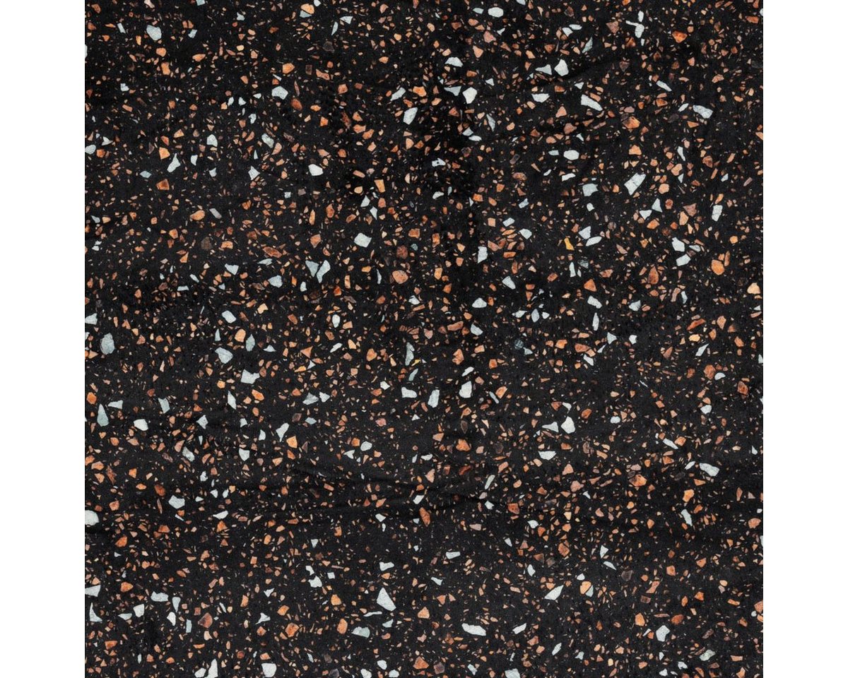 Thumbnail - SCHÖNER LEBEN. Stoff Samtstoff Polsterstoff Digitaldruck Terrazzo schwarz orange 1,50m, Digitaldruck
