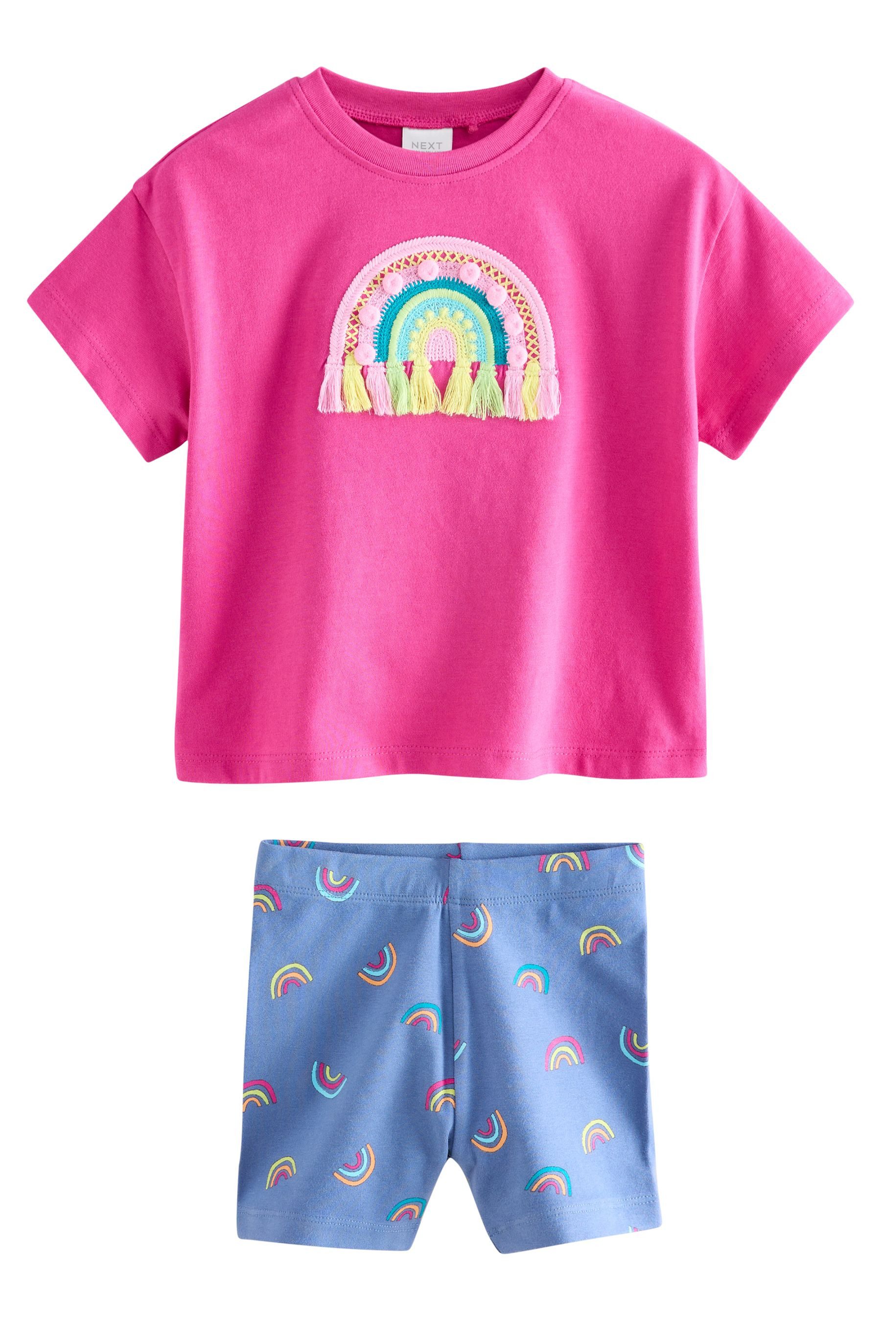 T-Shirt & Shorts Kurzarm-T-Shirt und Radlershorts im Set