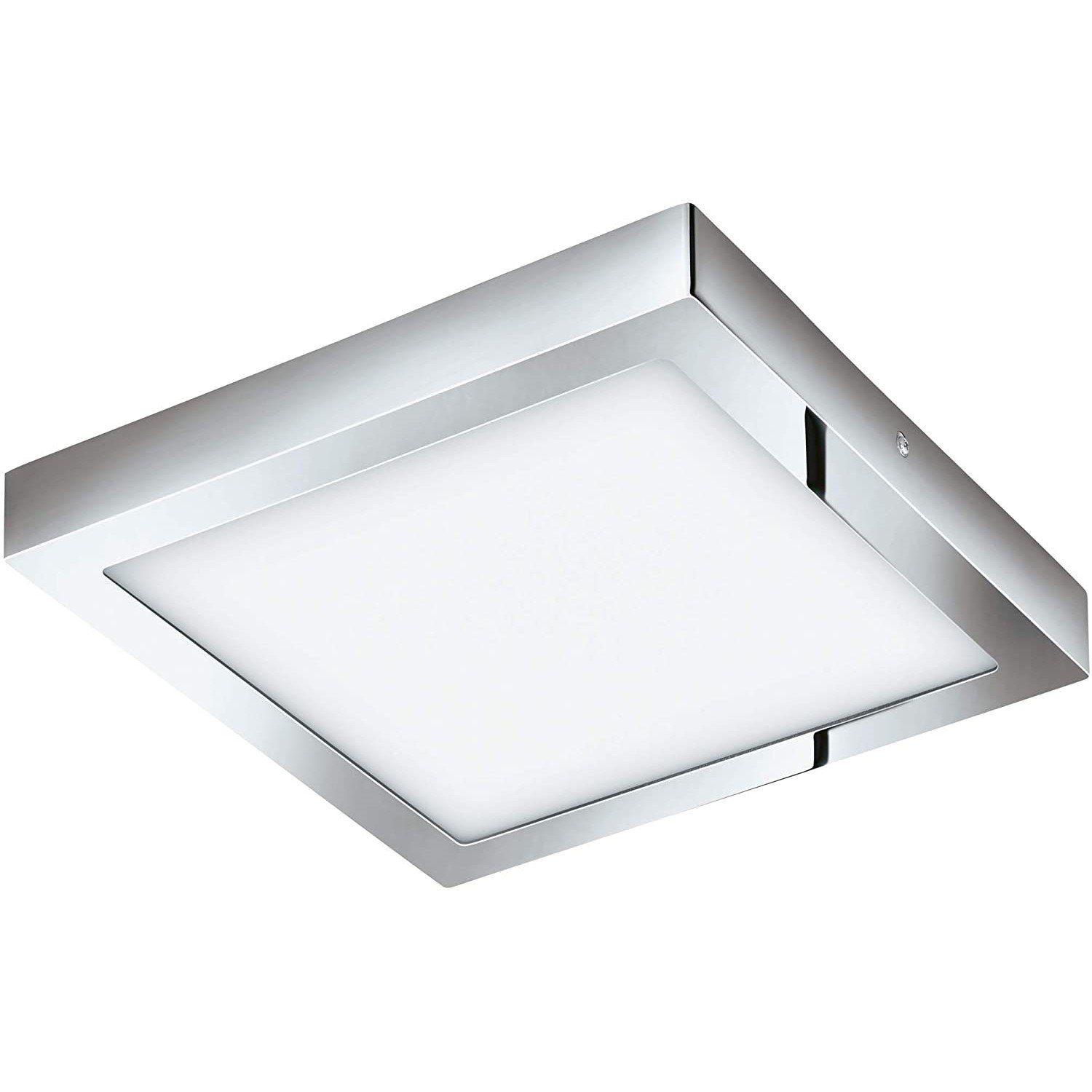 EGLO LED Deckenleuchte nickel-matt 3000K FUEVA 22W 96059 Deckenleuchte IP44 2600lm 30x30x4cm