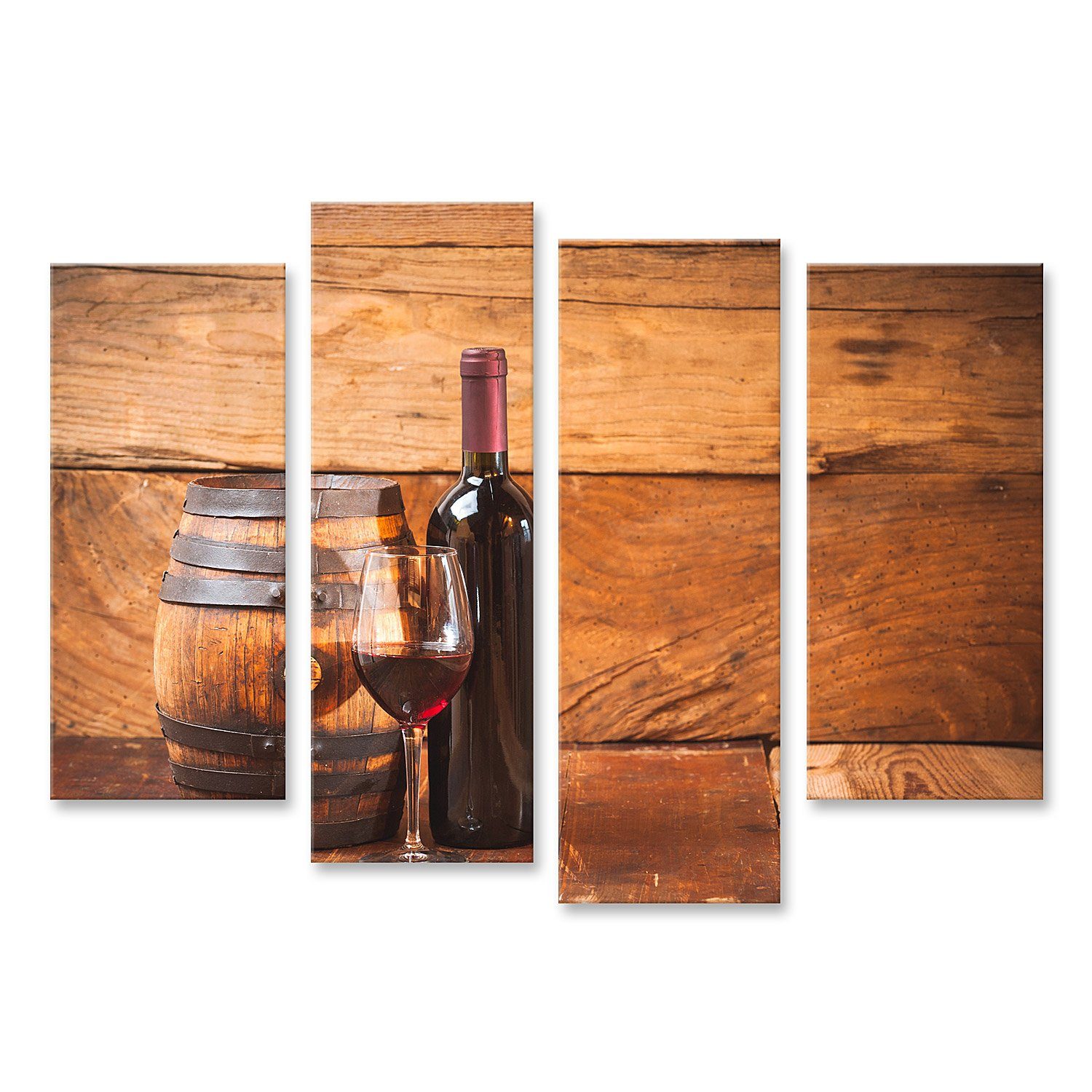 islandburner Leinwandbild Bild auf Leinwand Rotwein in einem Glas mit ...