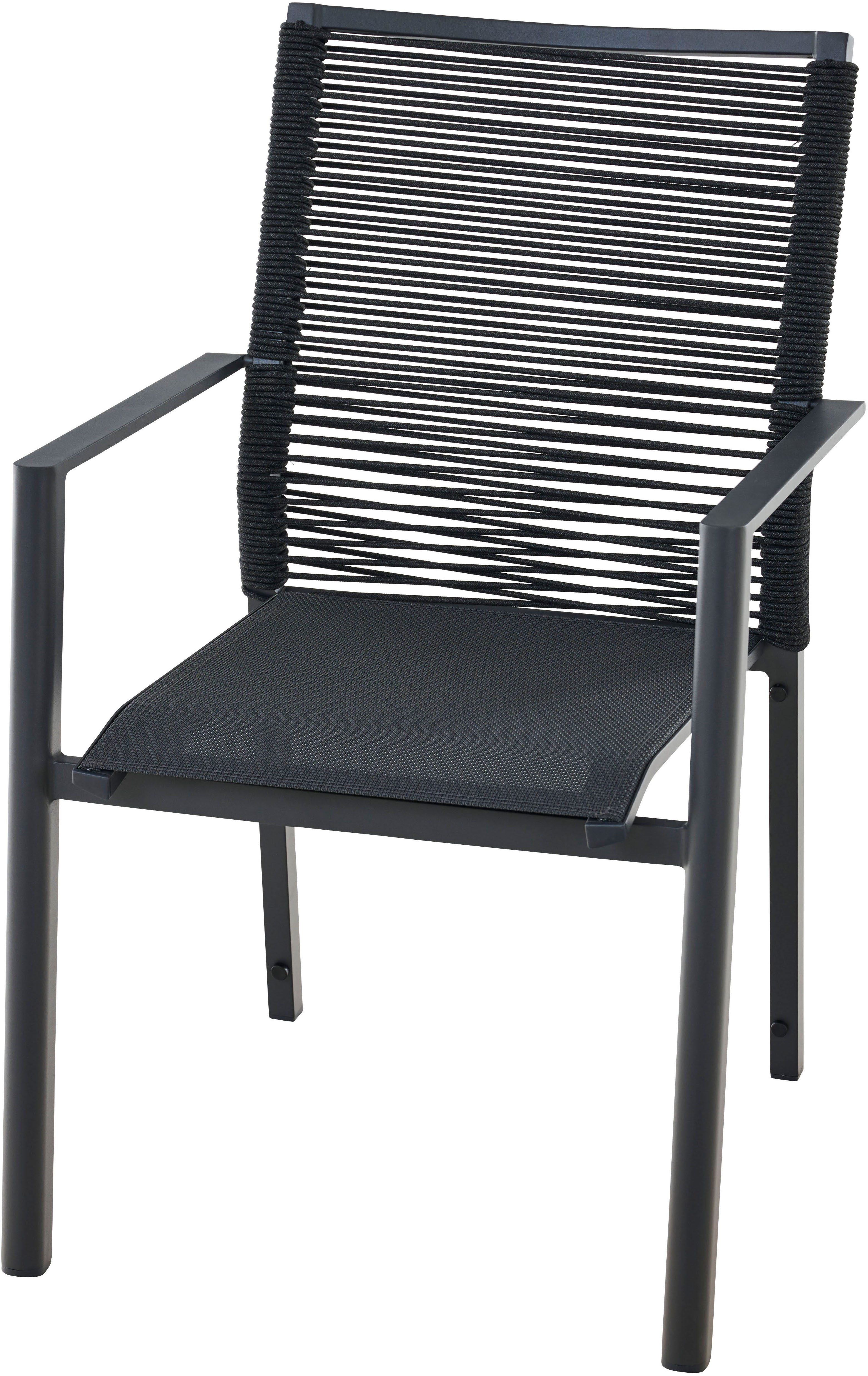 Siena Garden Gartensessel BOLOGNA Stapelsessel, Aluminiumgestell, Rope Geflecht