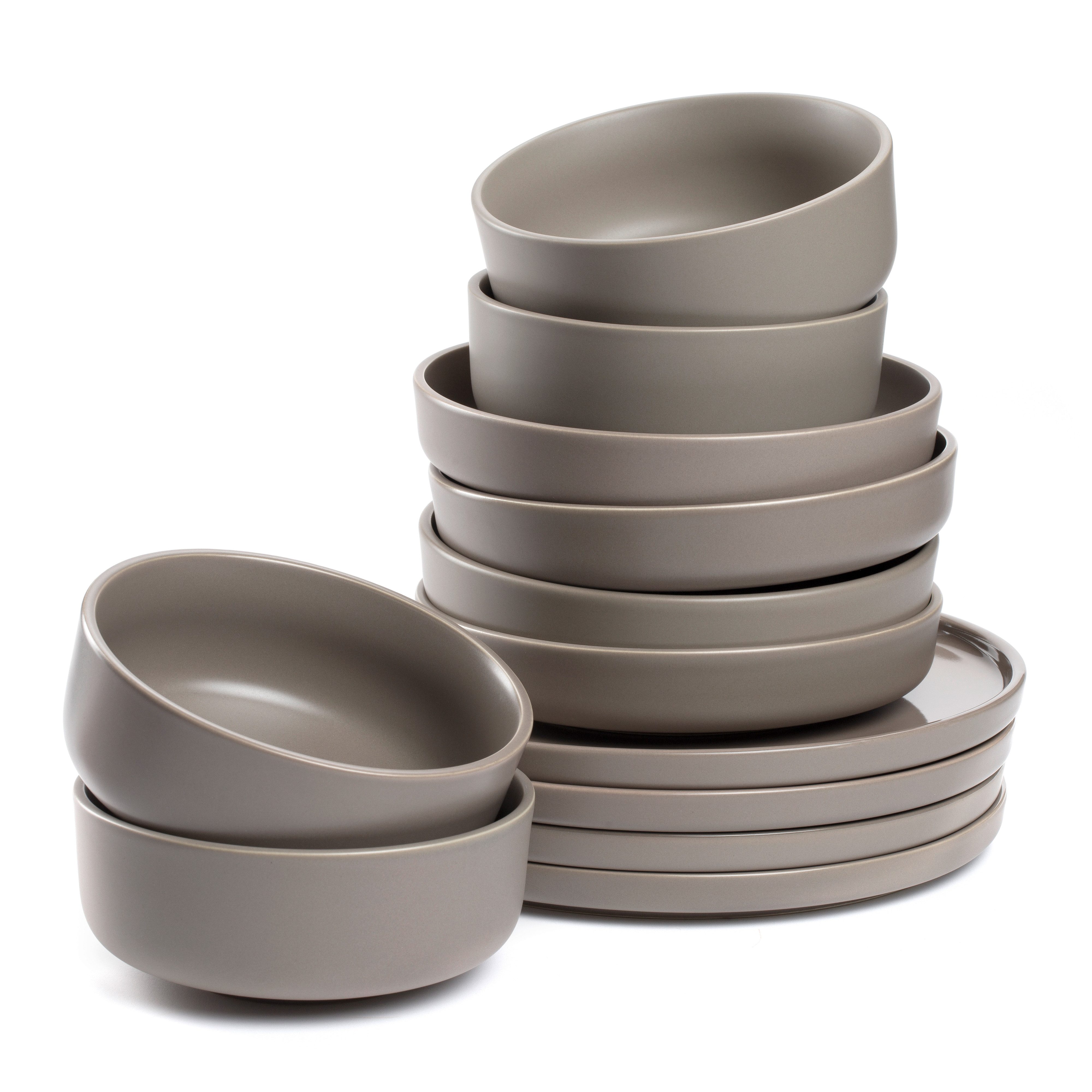 LEONARDO Geschirr-Set Teller Set ROMA, Geschirrset, 12-teilig (12-tlg), 4 Personen, Keramik, Service, spülmaschinengeeignet