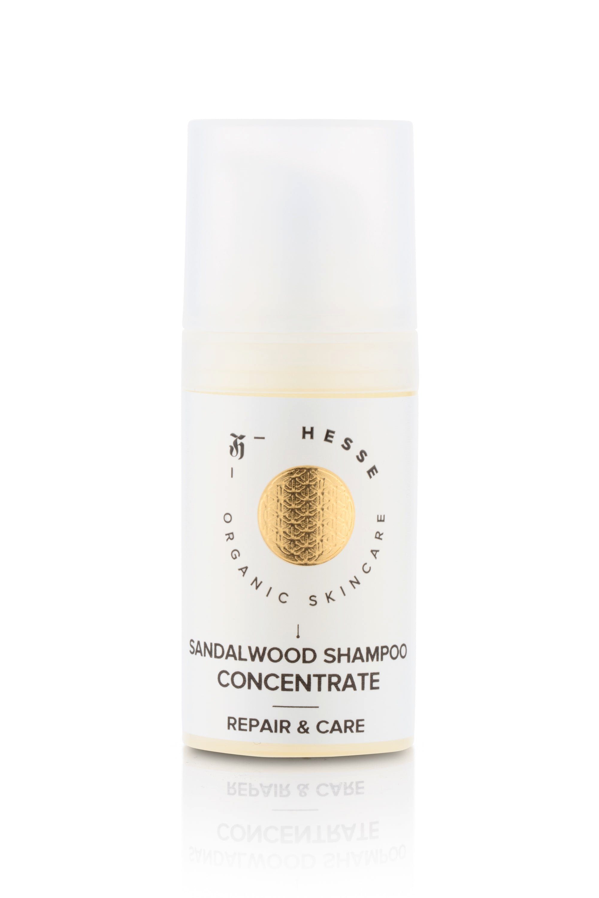Hesse Organic Skincare Haarshampoo SHAMPOO CONCENTRATE Mit Applikationsflasche – SANDALWOOD