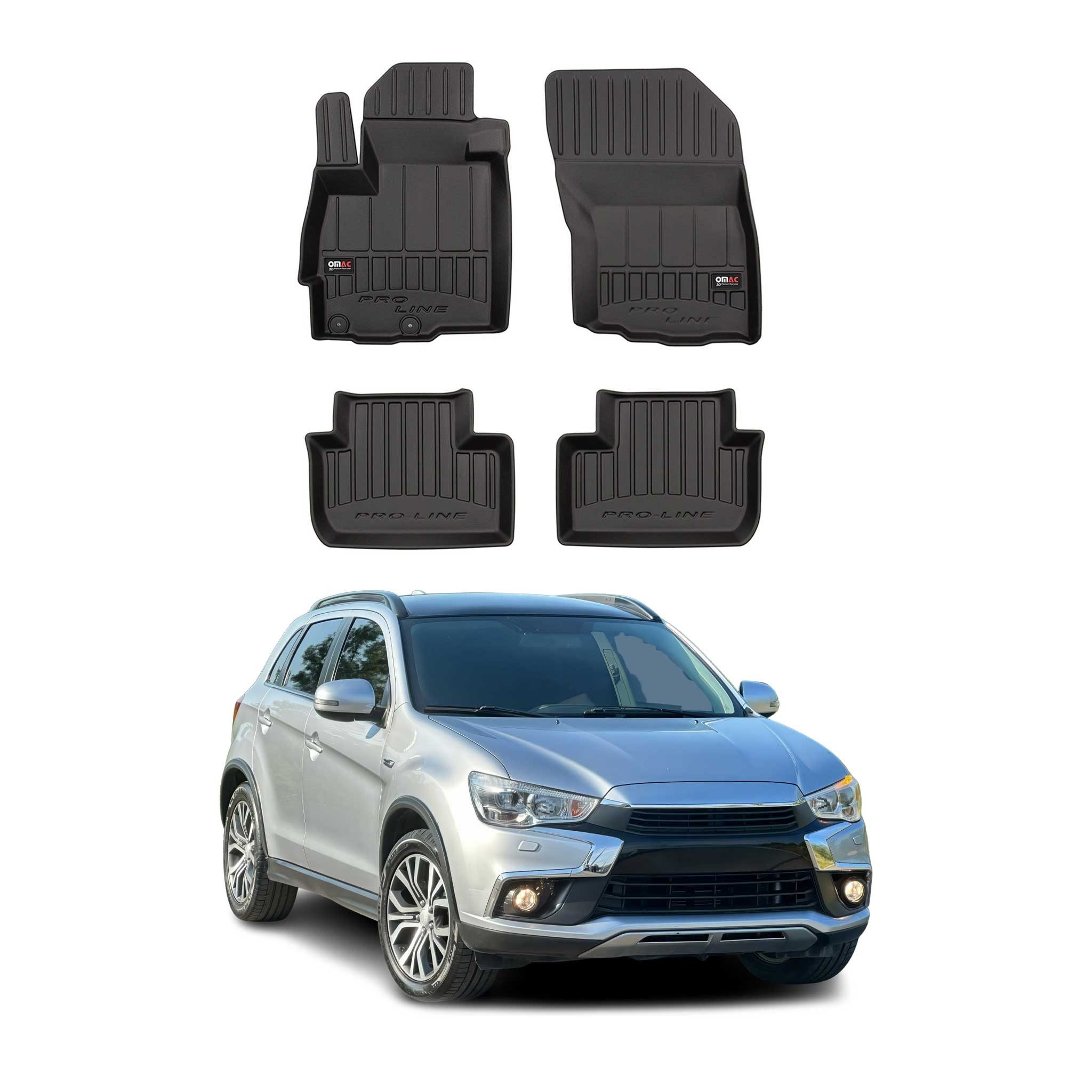 OMAC Auto-Fußmatten für Mitsubishi ASX 2010-2024 Schwarz 4 tlg TPE (4 St), für Mitsubishi ASX 2010-2024 Mitsubishi ASX 2010-2024, Antirutsch,Wasserfest,Einfache Installation
