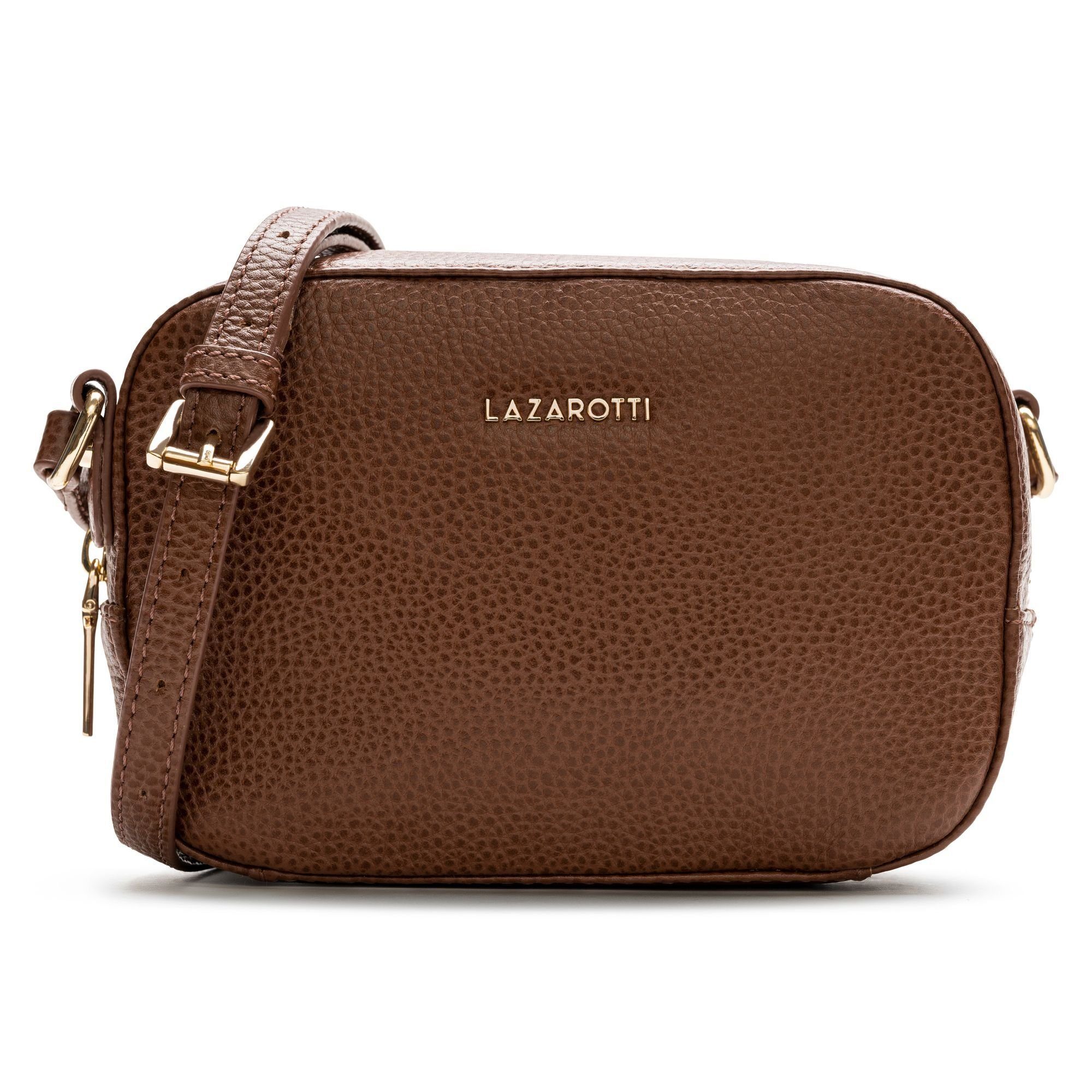 Bologna Leather, brown Leder Lazarotti Umhängetasche