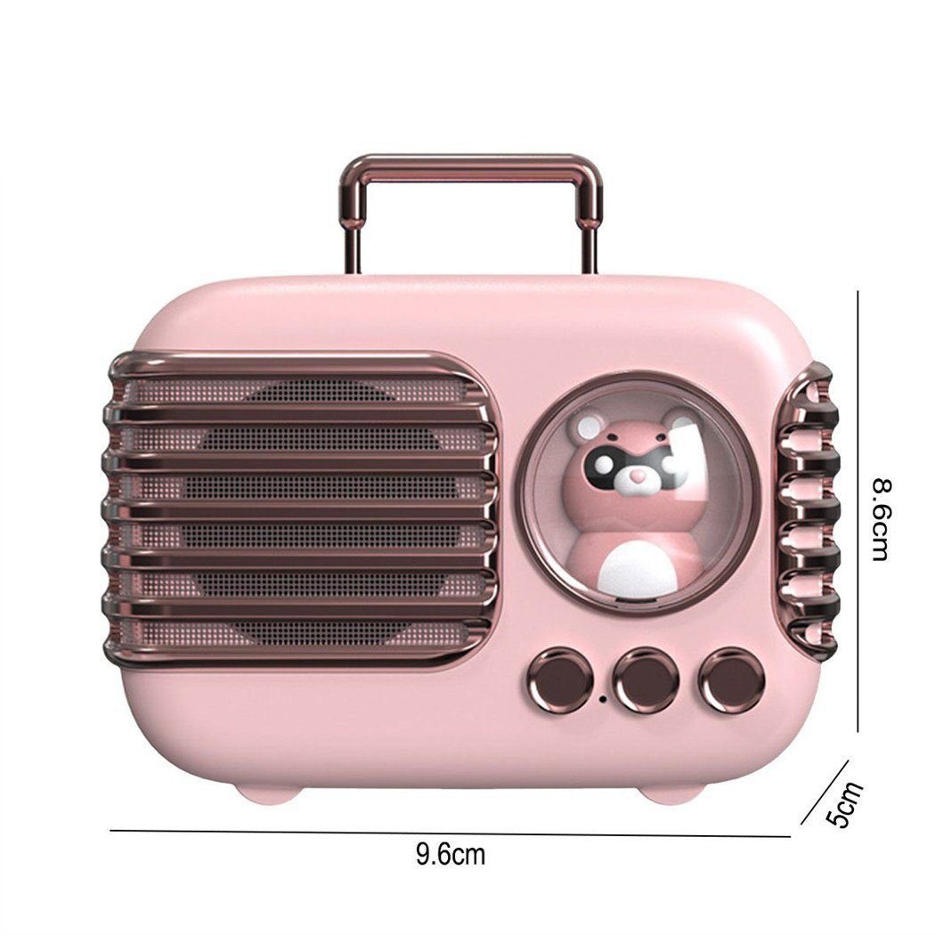 DAYUT mit rosa Lautsprecher Mini-Stereoanlage Bluetooth, Retro