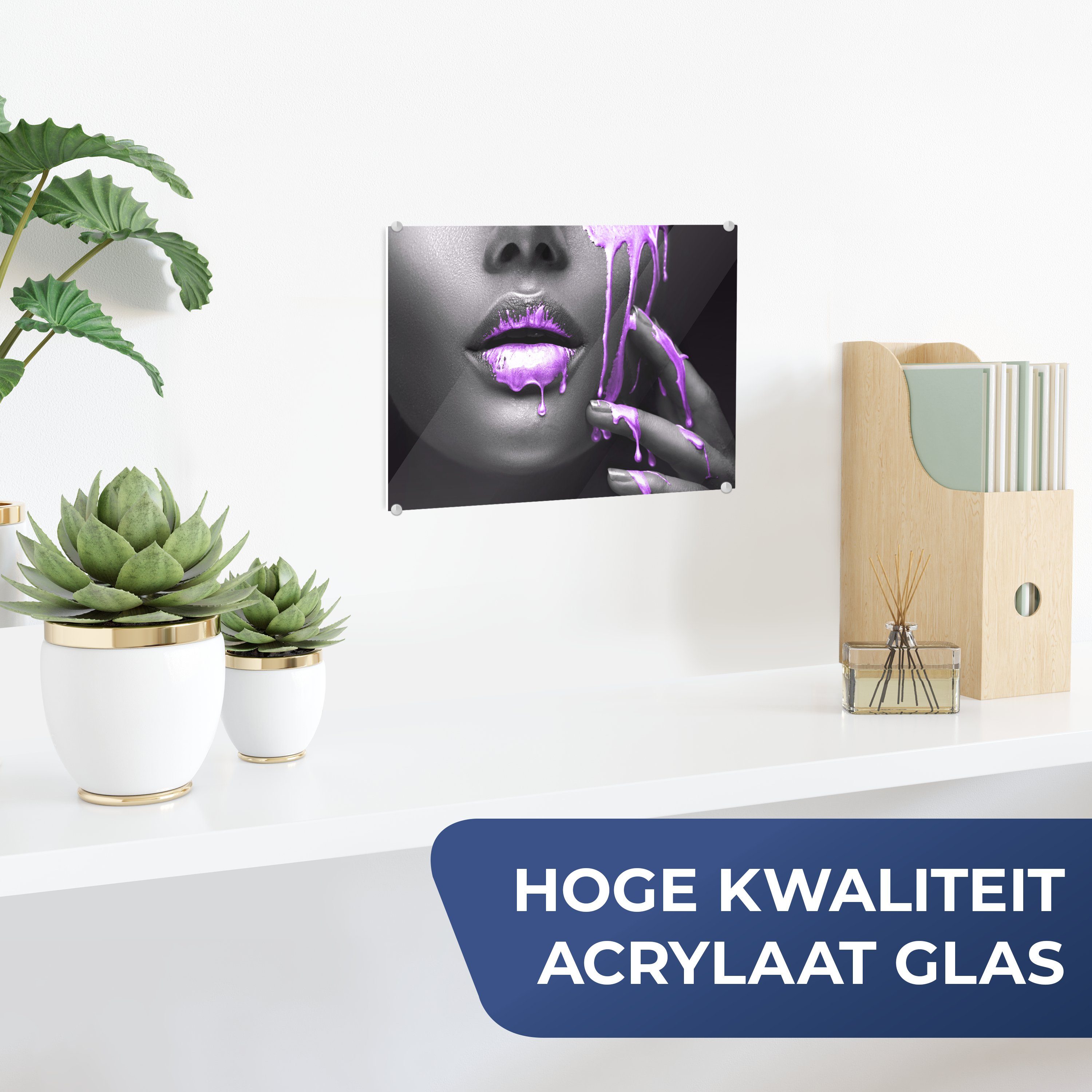 MuchoWow Acrylglasbild Lippen - Lila - günstig online kaufen