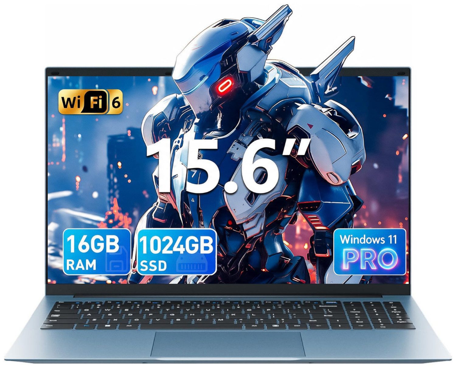 MENGHU 15,6 Zoll FHD IPS Laptop 16GB RAM 1TB SSD Windows 11 PRO WiFi 6 LAN Notebook (Intel® Celeron® N5100, Intel® UHD Graphics, 16 GB, 1024 GB SSD)