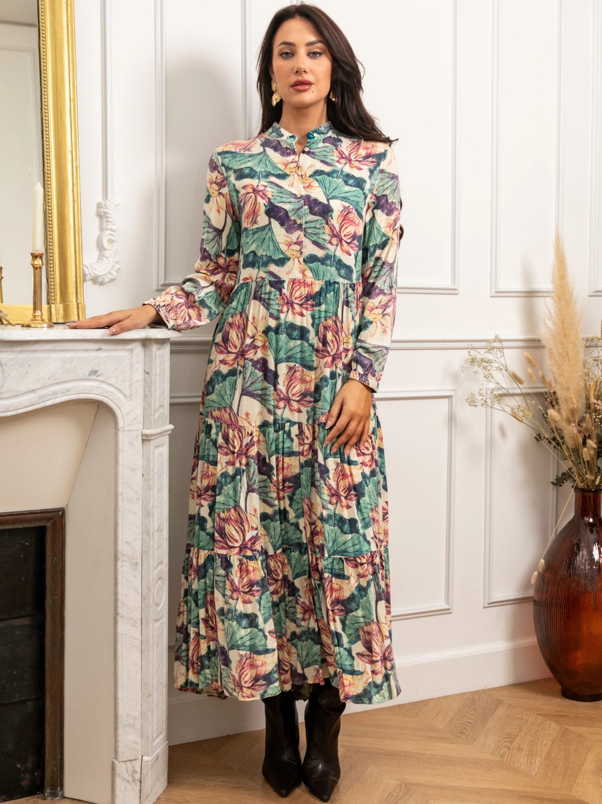 ANNIS Fashion & Accessoires Maxikleid "FADED EDEN" (1-tlg) NEU, Viskose, ve günstig online kaufen