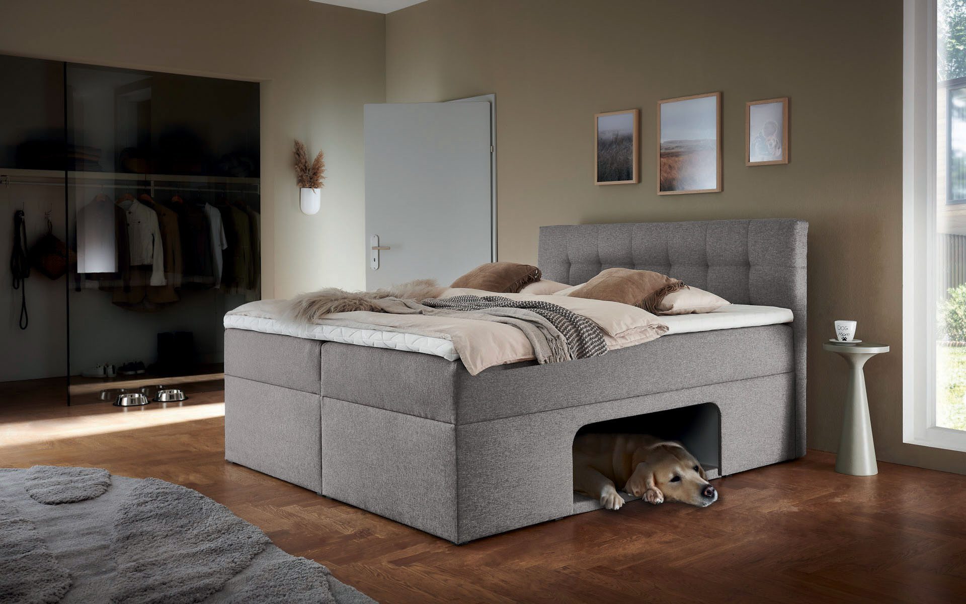 Home affaire Boxbett Carolin, mit Nische inkl. gepolsterter Unterlage für Haustiere