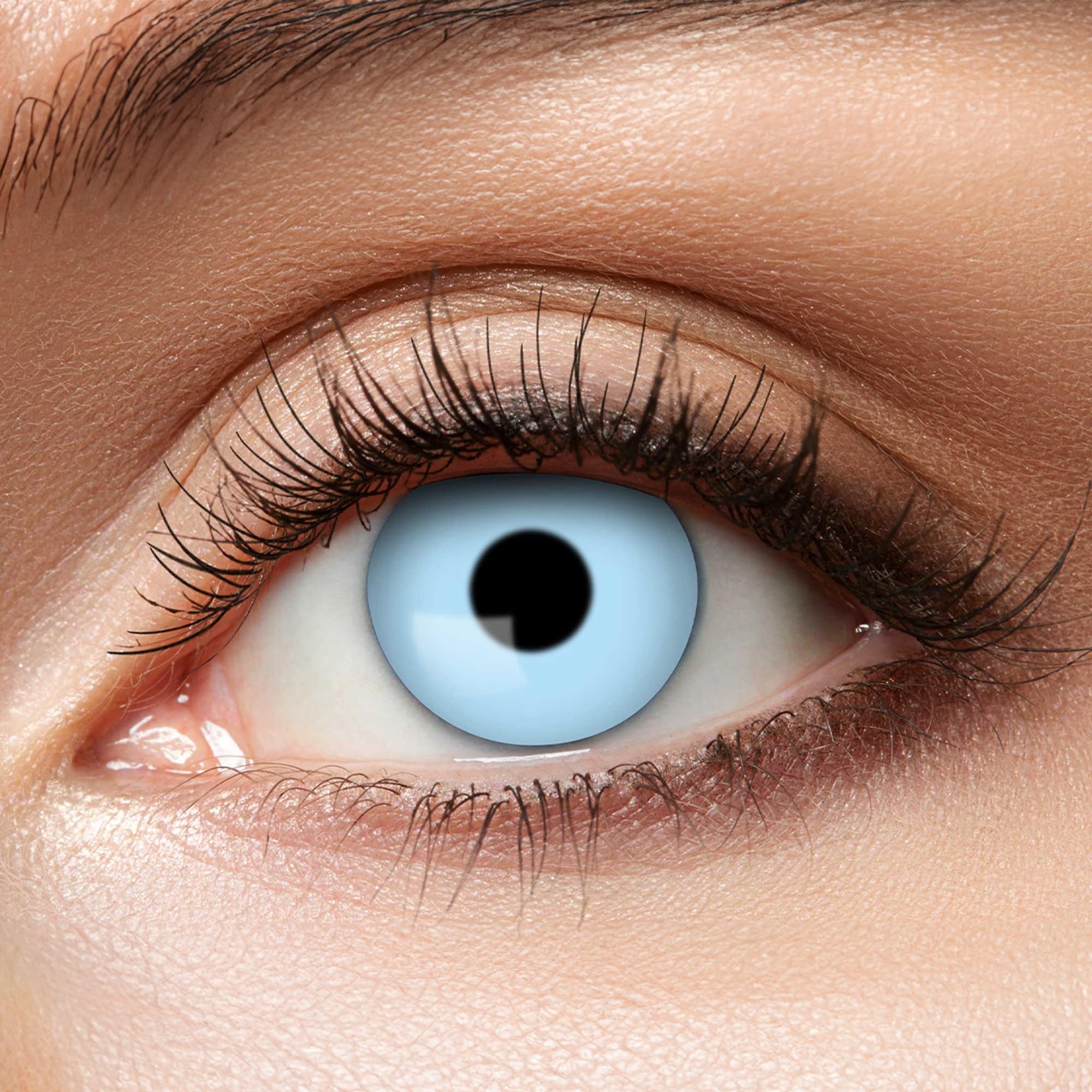 Eyecatcher Farblinsen Zoelibat Eyecatcher Wochen-Kontaktlinsen Ice Blue Wochenlinsen Linsen, auffällige Farben für Horror, Gothic, Fantasy, Cosplay Fans