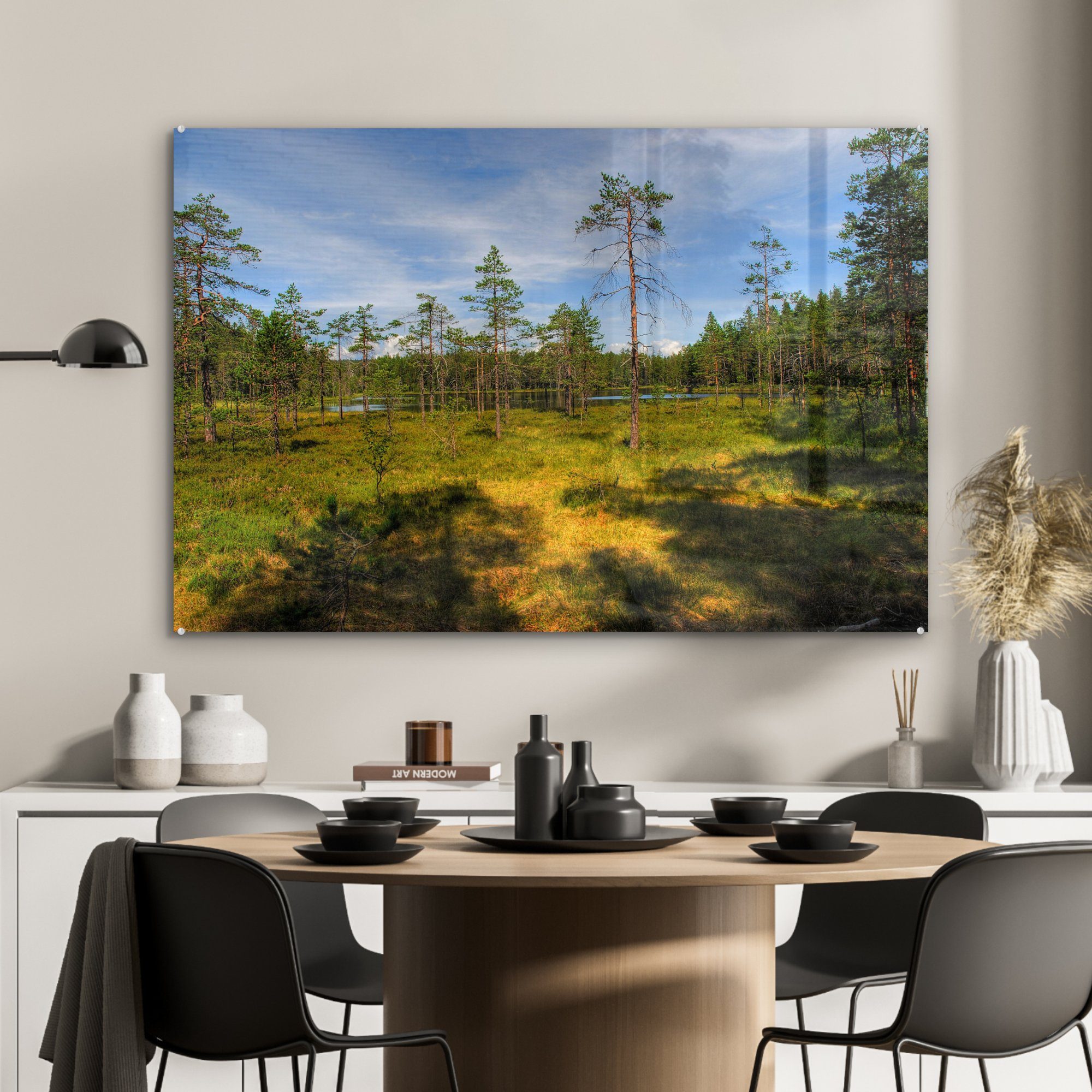 MuchoWow Acrylglasbild Hohe Bäume in (1 Acrylglasbilder in Schlafzimmer & Mooren St), Skuleskogen-Nationalparks Schweden, des den Wohnzimmer