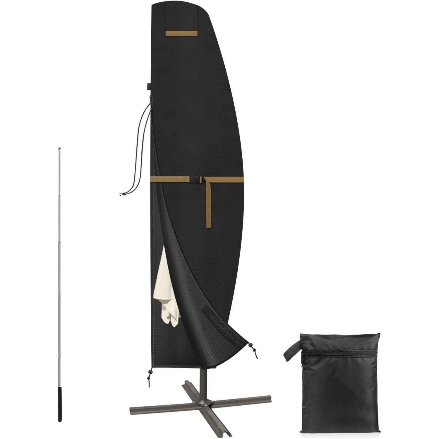 LuxusKollektion Sonnenschirm-Schutzhülle Sonnenschirmhülle wasserdicht Schrumpfstange 200cm 280x40 81 45cm