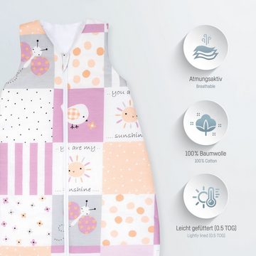 Julius Zöllner Babyschlafsack Schlafsack Sommerschlafsack Patch rose 90 (1 tlg), Schlafsack Babyschlafsack