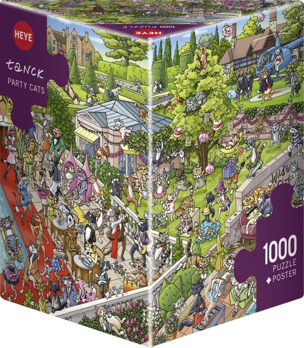 HEYE Puzzle Party Cats Puzzle 1000 Teile, 1000 Puzzleteile