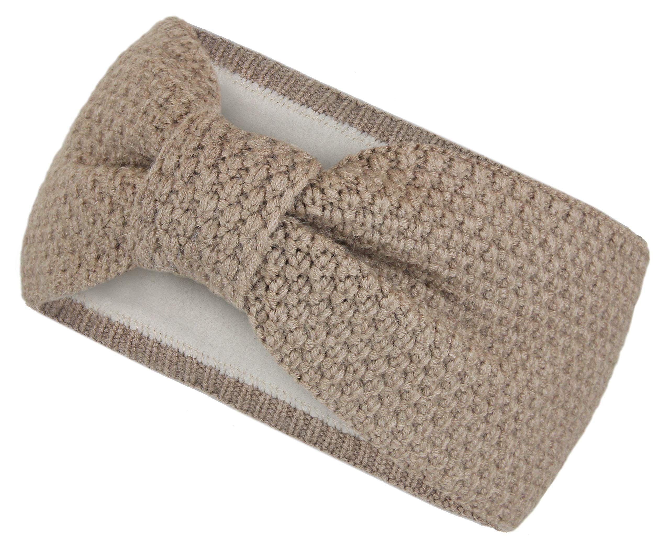 VBKITW Damen Stirnbänder 2er-Pack – Gefüttertes Fleece In Beige & Hellgrau