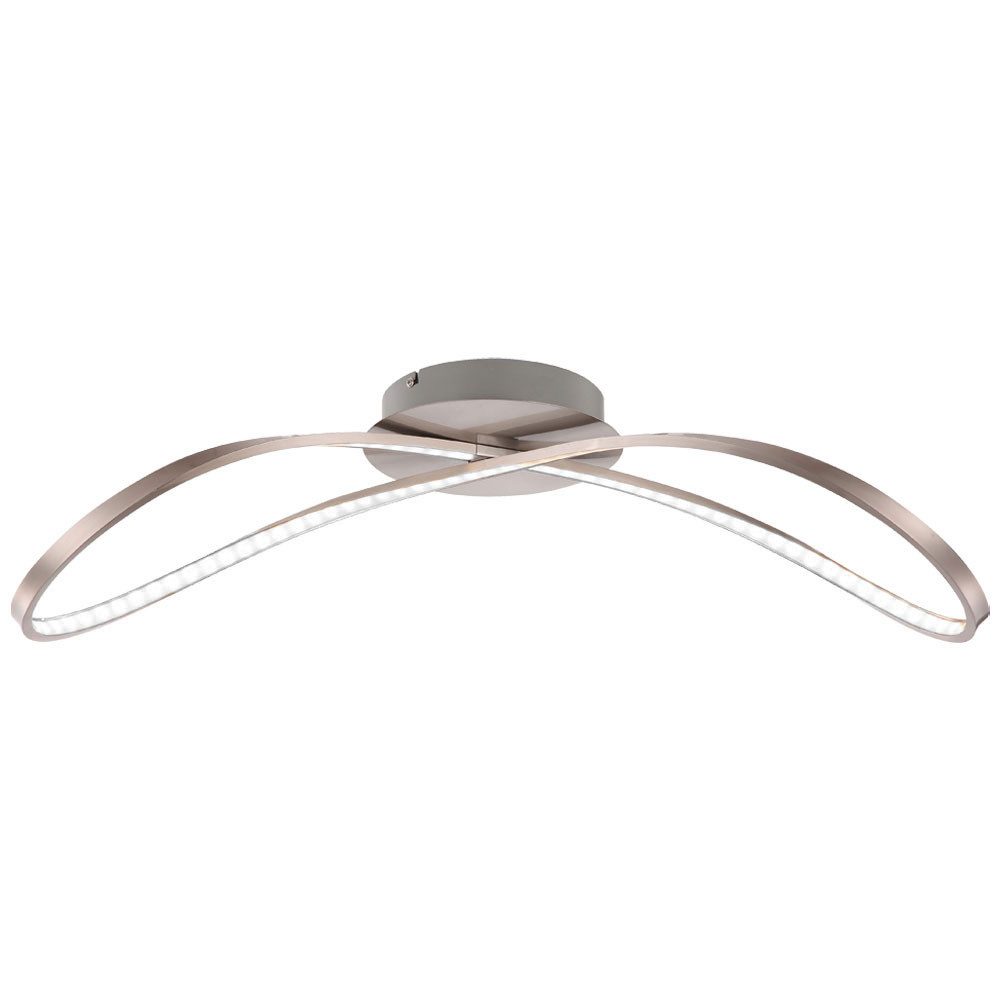 GLOBO LIGHTING LED Deckenleuchte, LED-Leuchtmittel fest verbaut, Warmweiß, Deckenleuchte Deckenlampe Wohnzimmerleuchte Nickel matt LED