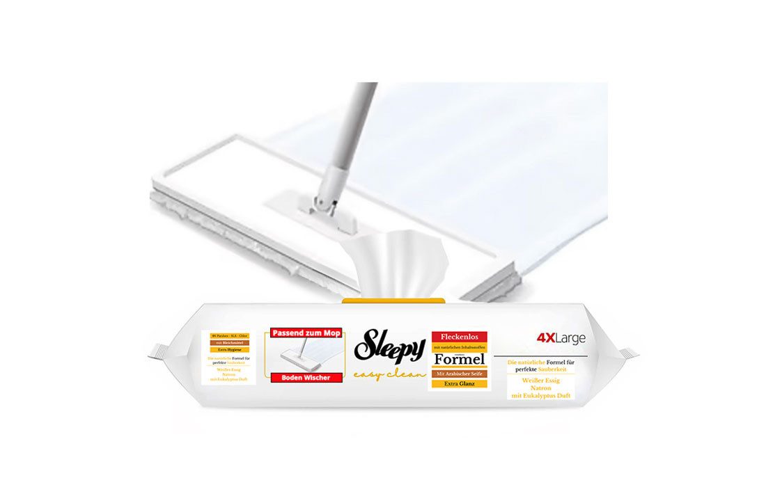 Sleepy Easy Clean Bodenreinigungstücher mit Schmierseife-50 Stück Reinigungstücher (4-tlg)