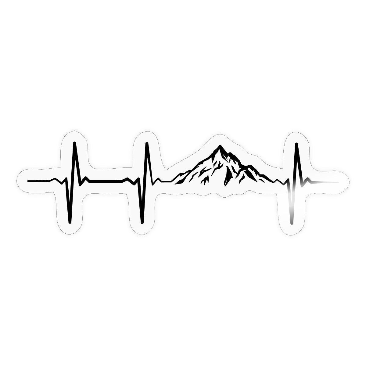 Spreadshirt Aufkleber Herzschlag Puls Frequenz Berge EKG Sticker Aufkleber