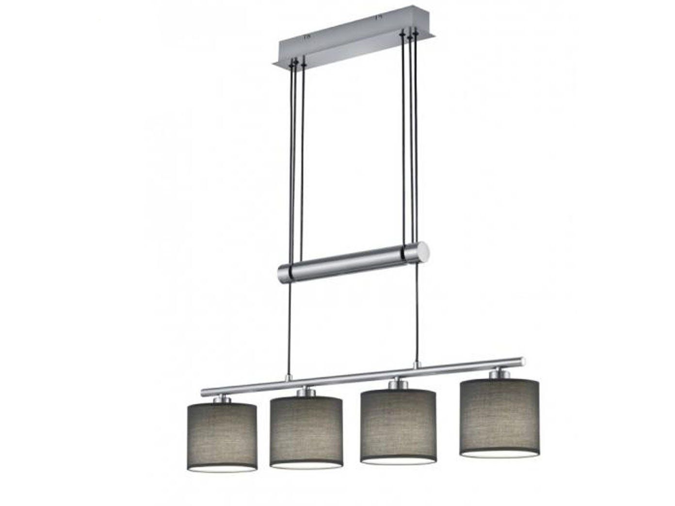 TRIO Leuchten LED Pendelleuchte, Dimmfunktion, LED wechselbar, Warmweiß, Zugpendelleuchten höhenverstellbar Stoff-lampe ausziehbar, Breite 77cm