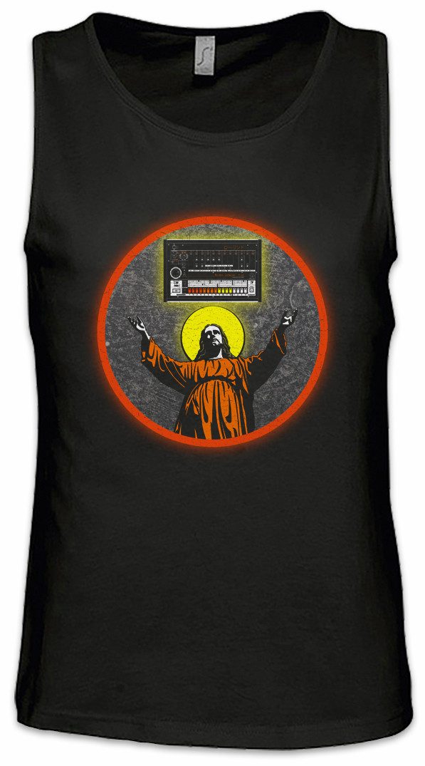 Urban Backwoods Tanktop Jesus Holy 808 Ärmelloses T-Shirt Synthesizer Electro Techno LFO Musik Music DJ MC Elektro