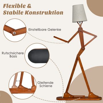 COSTWAY Stehlampe, humanoide Eckleuchte mit verstellbaren Gelenken