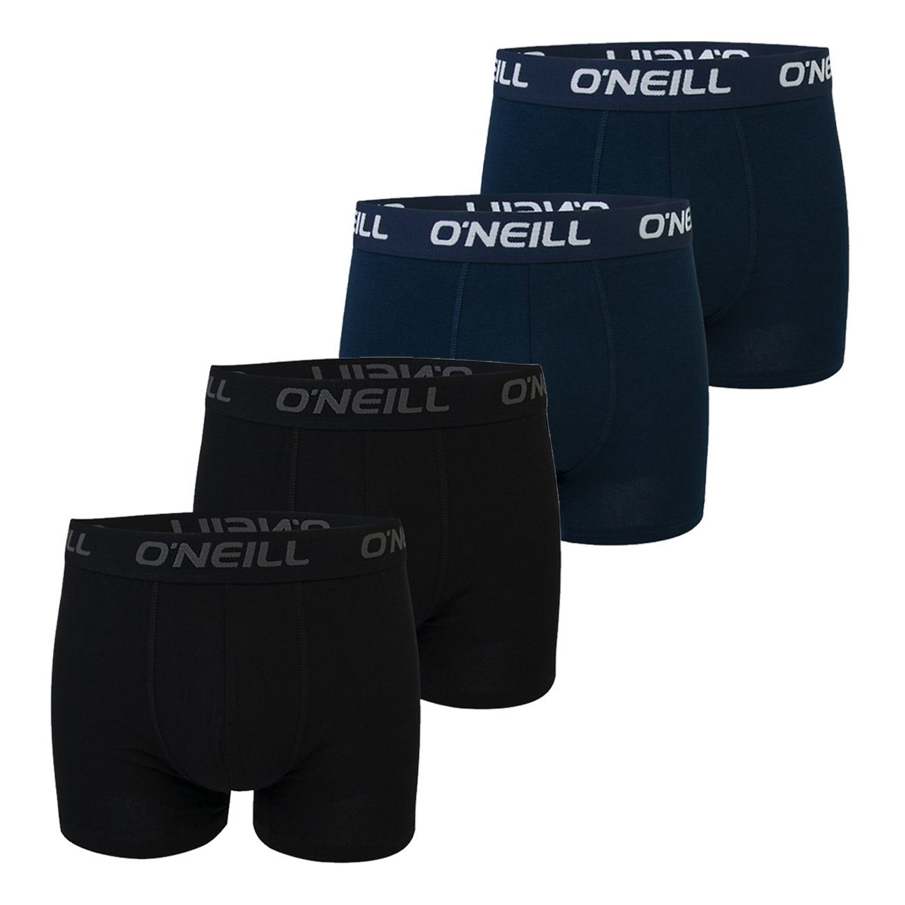 O'Neill Boxershorts Men boxer O'Neill plain Multipack (4-St) mit Logo Webbund 2x Black (6969P) & 2x Marine Marine (4949P)