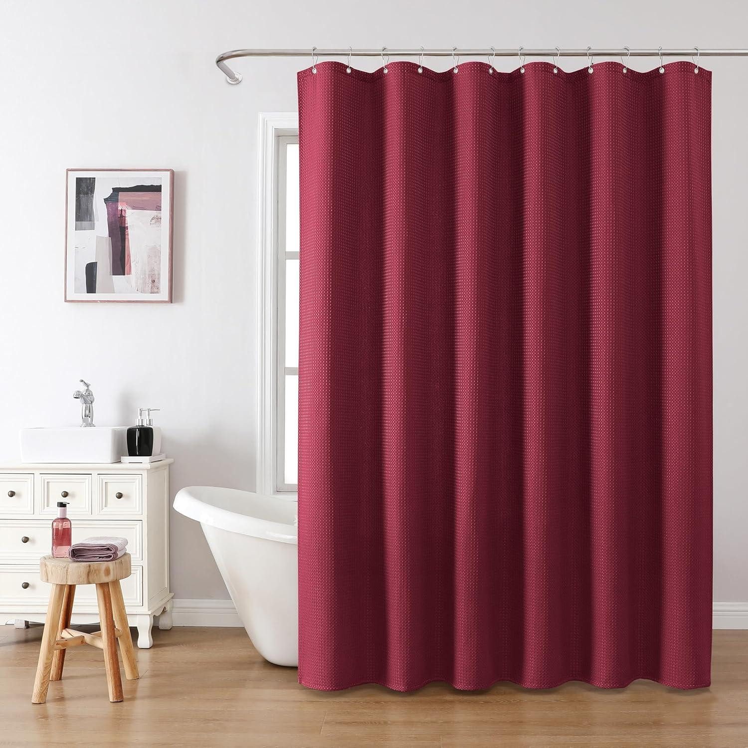 VANZAVANZU Duschvorhang Waffel Duschvorhang Metallringe Textil günstig online kaufen