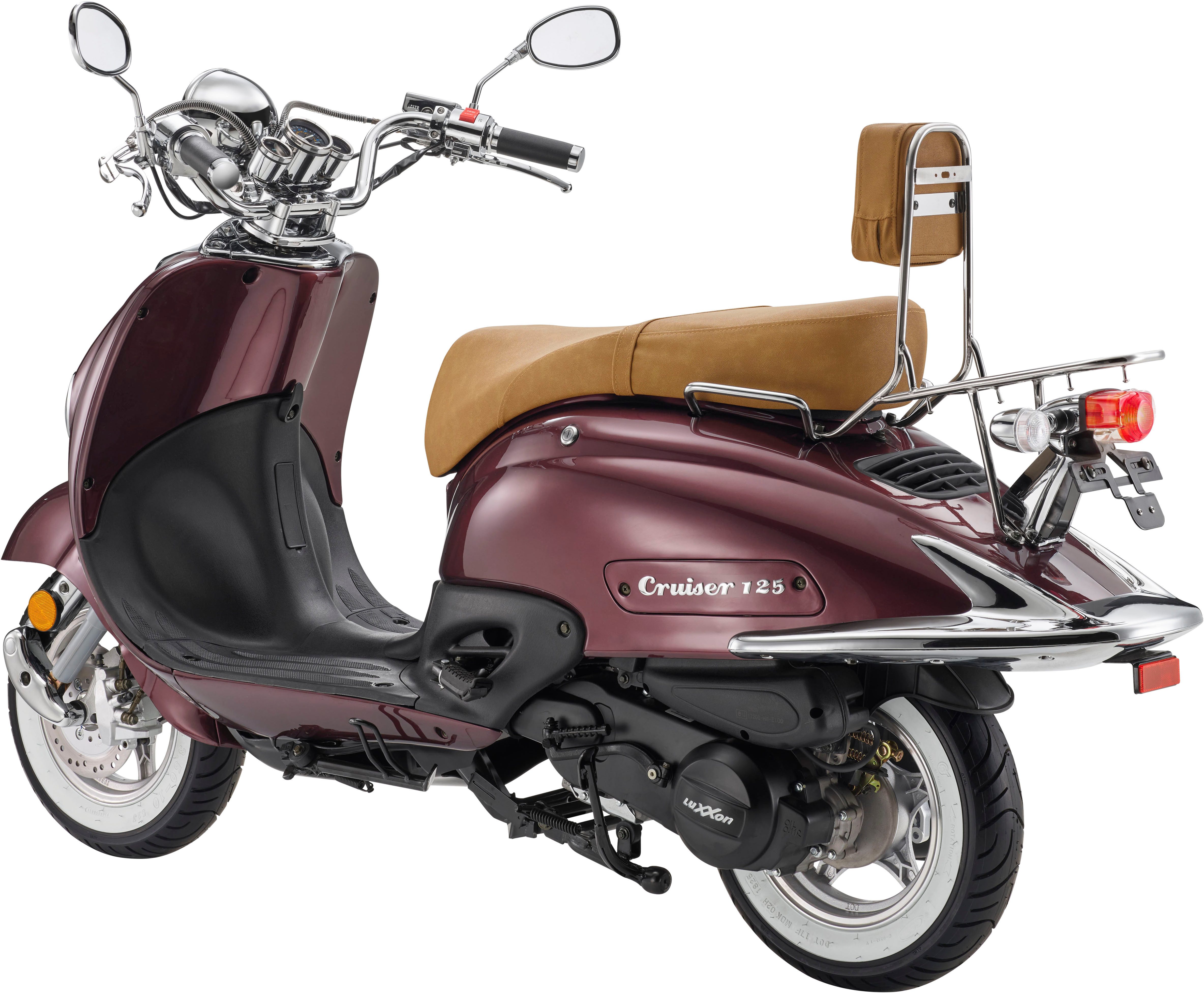 Luxxon Motorroller LuXXon Cruiser Motorroller (80 km/h), 125 ccm, 125 ccm, 80 km/h, Euro 5+, Euro 5+, EFI, 7,1 PS, Retro-Design, Staufach, Roller, Scooter, Chopper