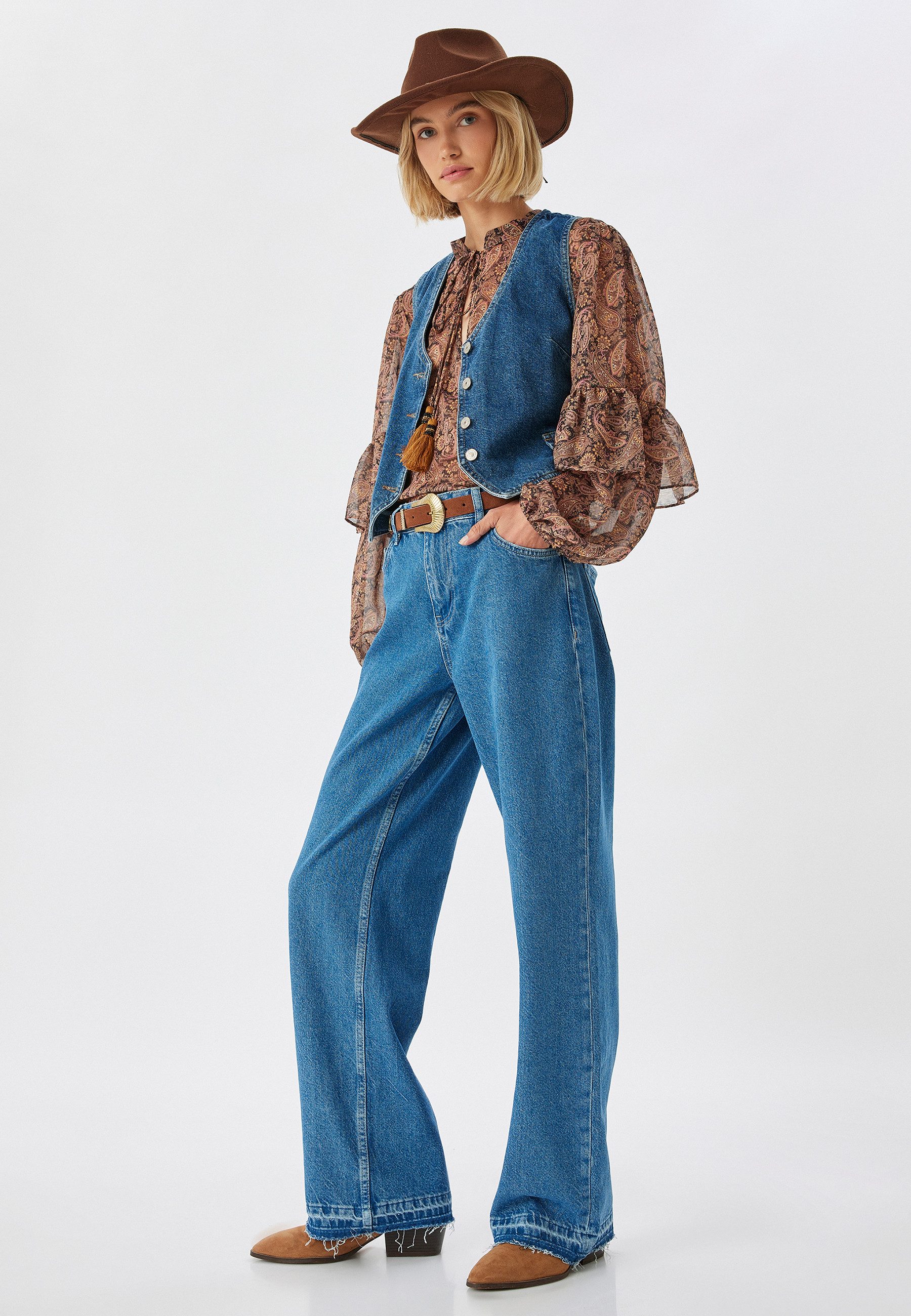 Koton Straight-Jeans Normale Leibhöhe Straight