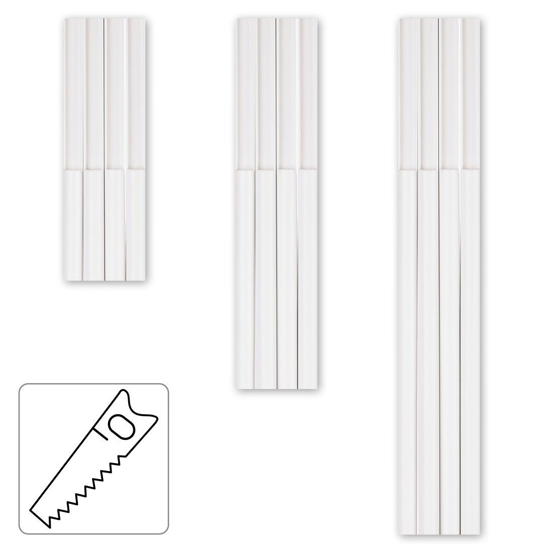 Hama Kabelkanal Kabelkanal, 4 Stück, 100 x 2,1 x 1 cm, PVC, Weiß, selbstklebend, halbrund, individuell anpassbar, universell, langwierig