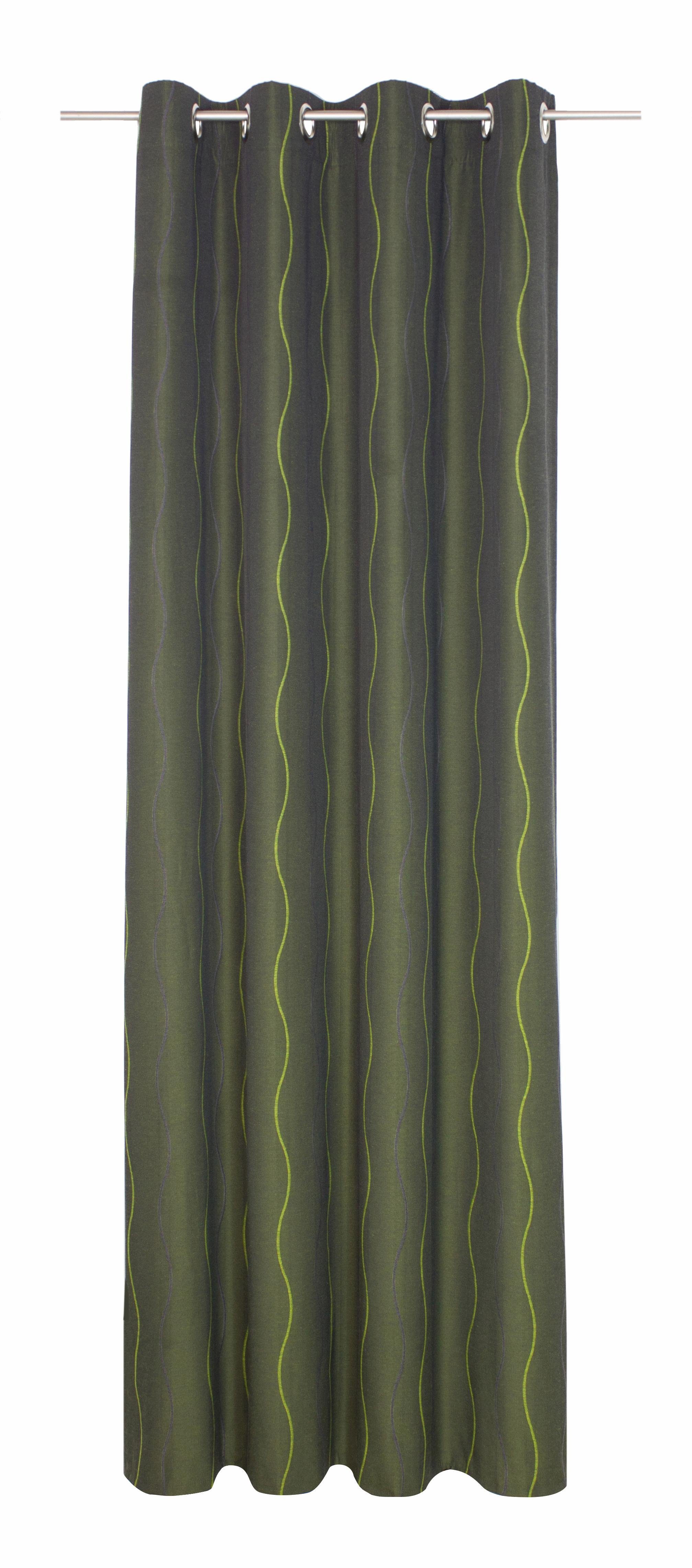 Vorhang Sepino, Wirth, Ösen (1 St), blickdicht, Jacquard grün