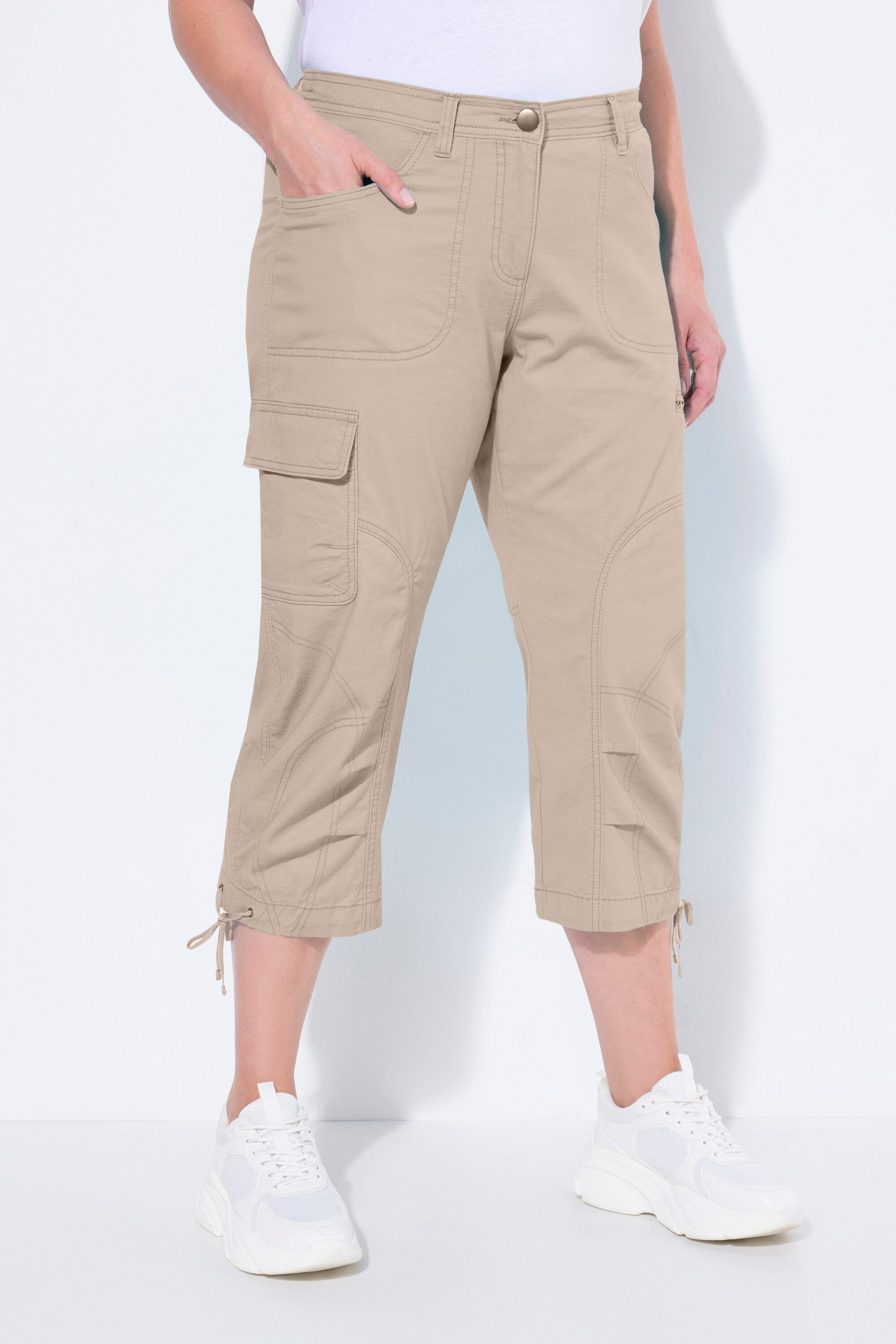 Ulla Popken Cargoshorts 7/8-Cargohose Komfortbund günstig online kaufen