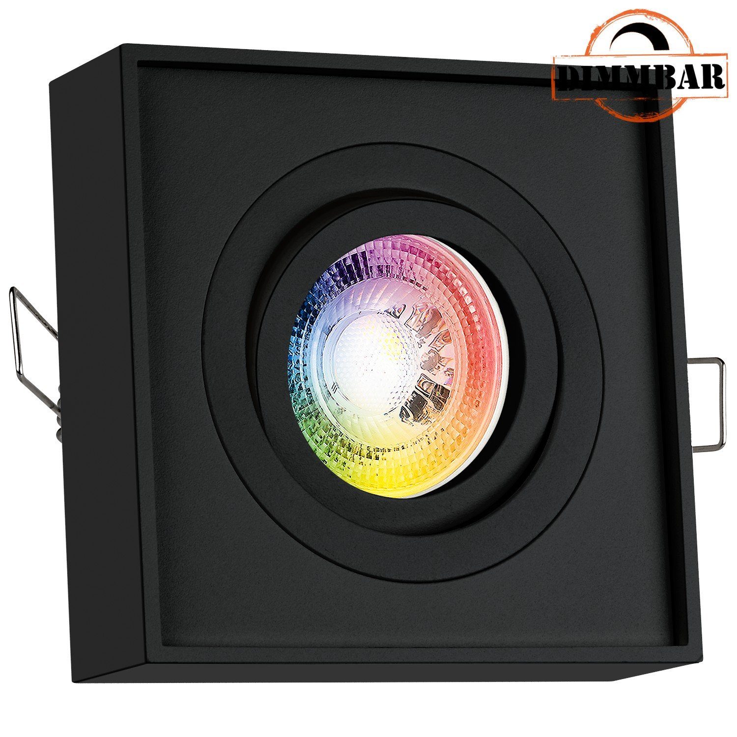 LEDANDO LED Einbaustrahler RGB LED Einbaustrahler Set GU10 in schwarz mit 3W LED von LEDANDO - 11