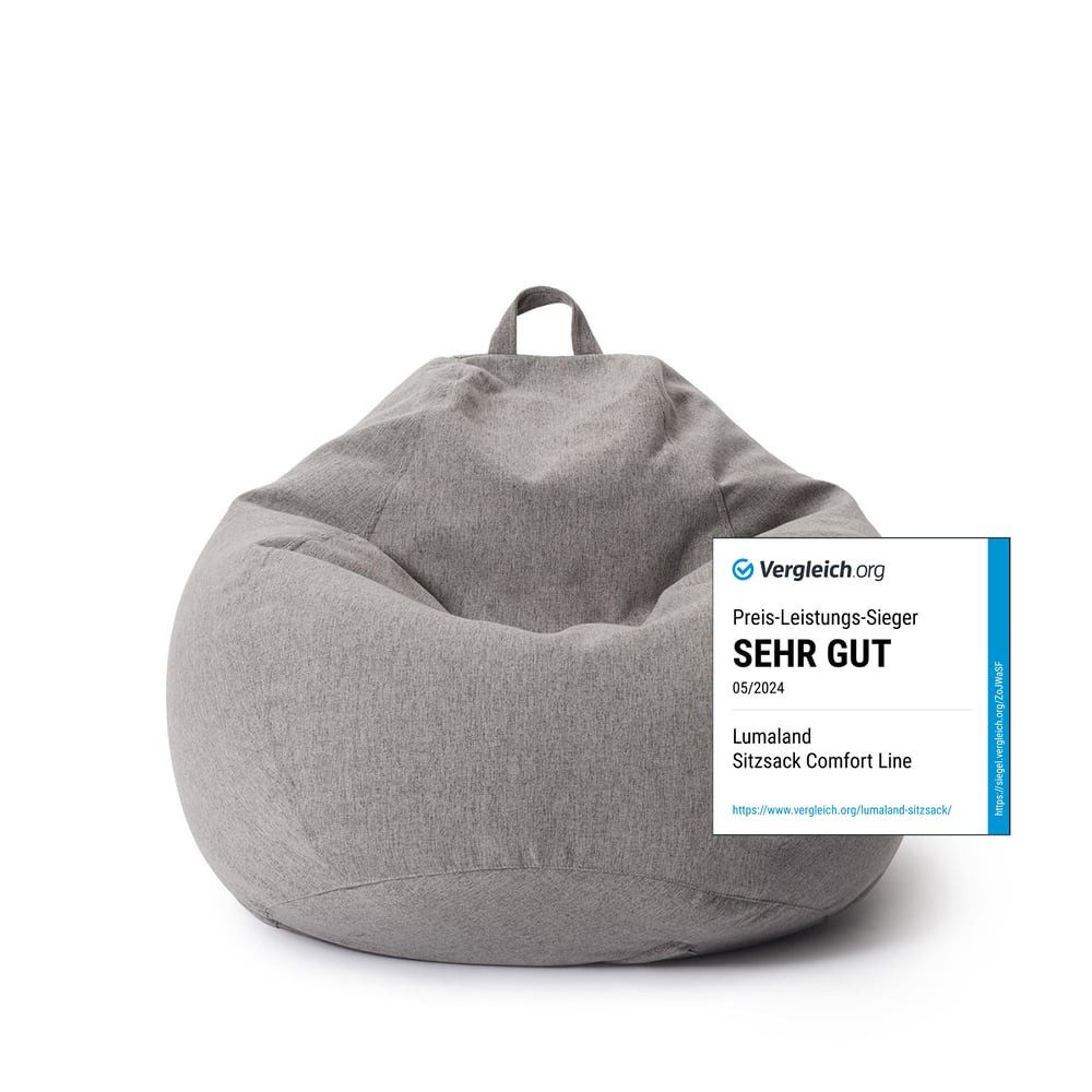 Lumaland Sitzsack LUMALAND Comfort Line Sitzsack L, 185 L - bequemer Indoor Sofa Sessel, Pouf separat erhältlich - Bean Bag mit Füllung - XXL Lounge Sitzkissen