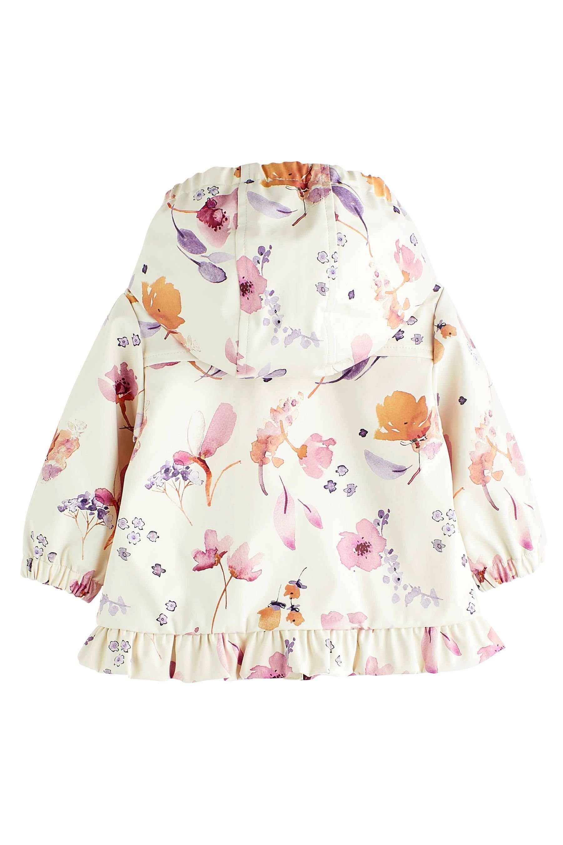 Regenjacke Babyjacke Gummierte Pink/Cream (1-St) Floral Next