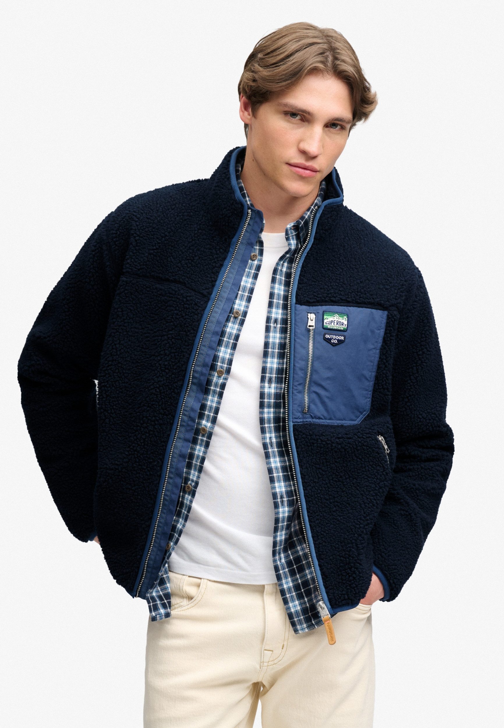 Superdry Sweatjacke VINTAGE RETRO FULL ZIP FLEECE Eclipse Navy/Navy