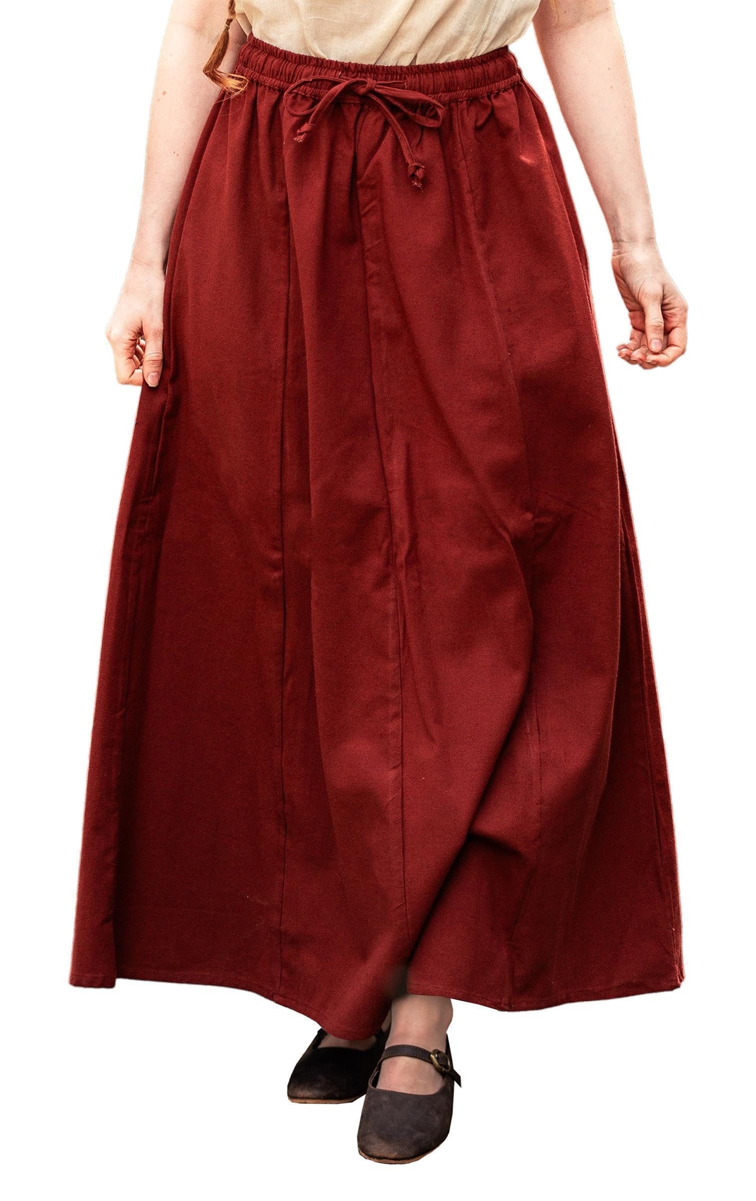 Leonardo Carbone Burgfräulein-Kostüm Rock "Smilla" aus schwerer Baumwolle, bodenlanger Schnitt, elastischer Gummizug