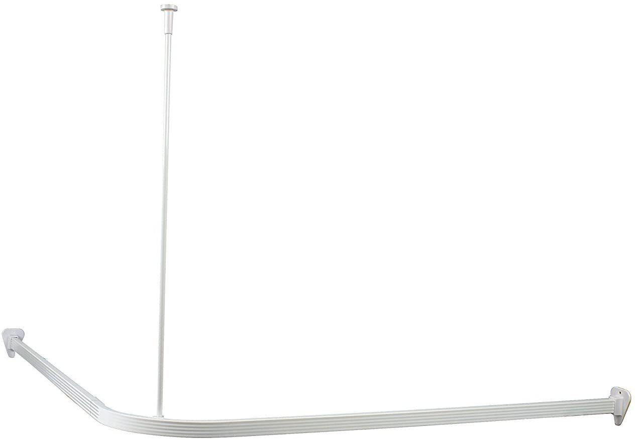 Duschvorhangstange Duschvorhangstange, Farbe: Weiß, Duschvorhanghalterung zur individuellen Montage auf Maß, Aluminium, Euroshowers GmbH