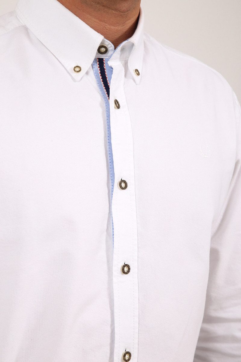 KRÜGER BUAM Trachtenhemd Trachtenhemd - TRAVIS - weiß