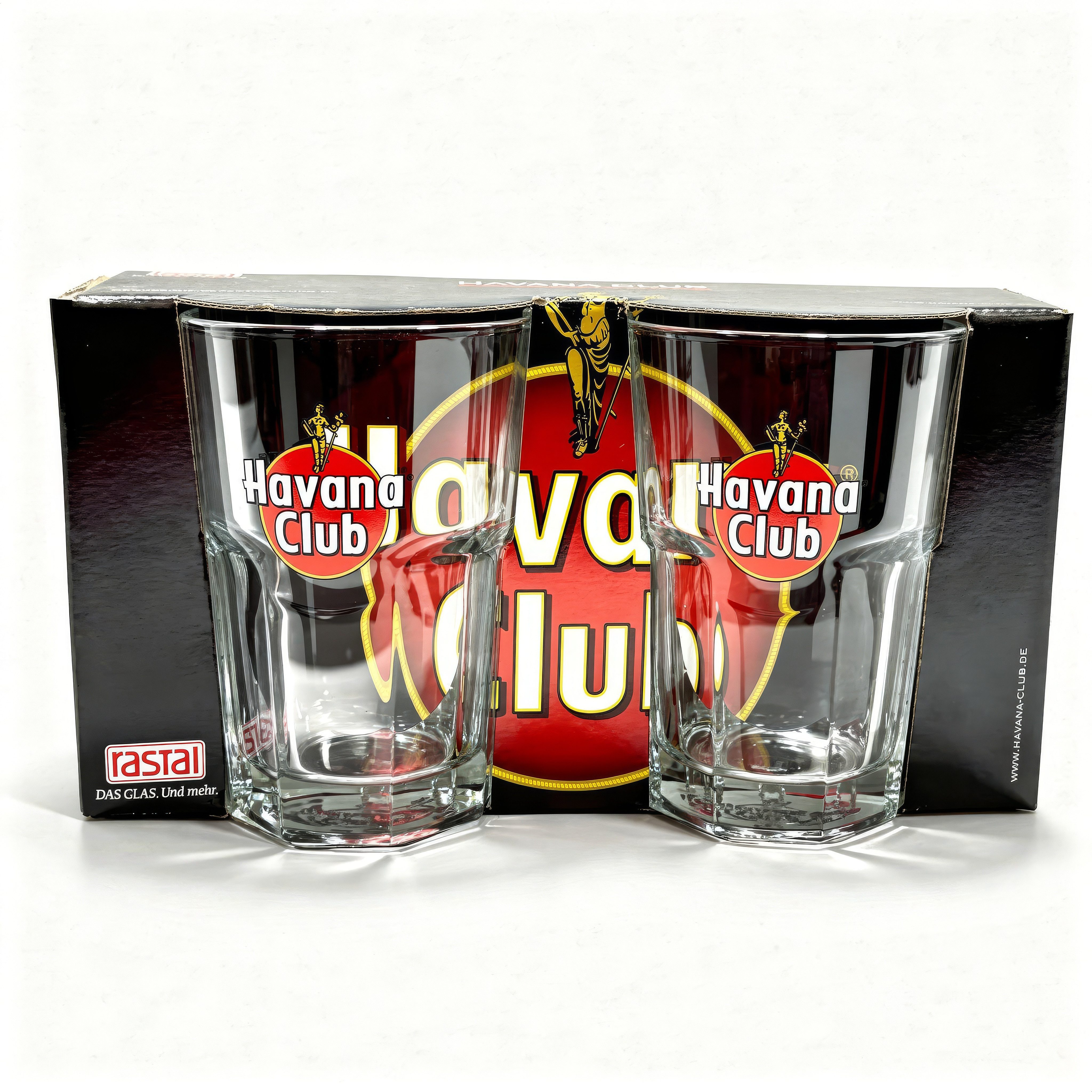 rastal Longdrinkglas Longdrinkgläser 2er Set Havana Club Motiv, geeicht 2+4 cl, 2-tlg.