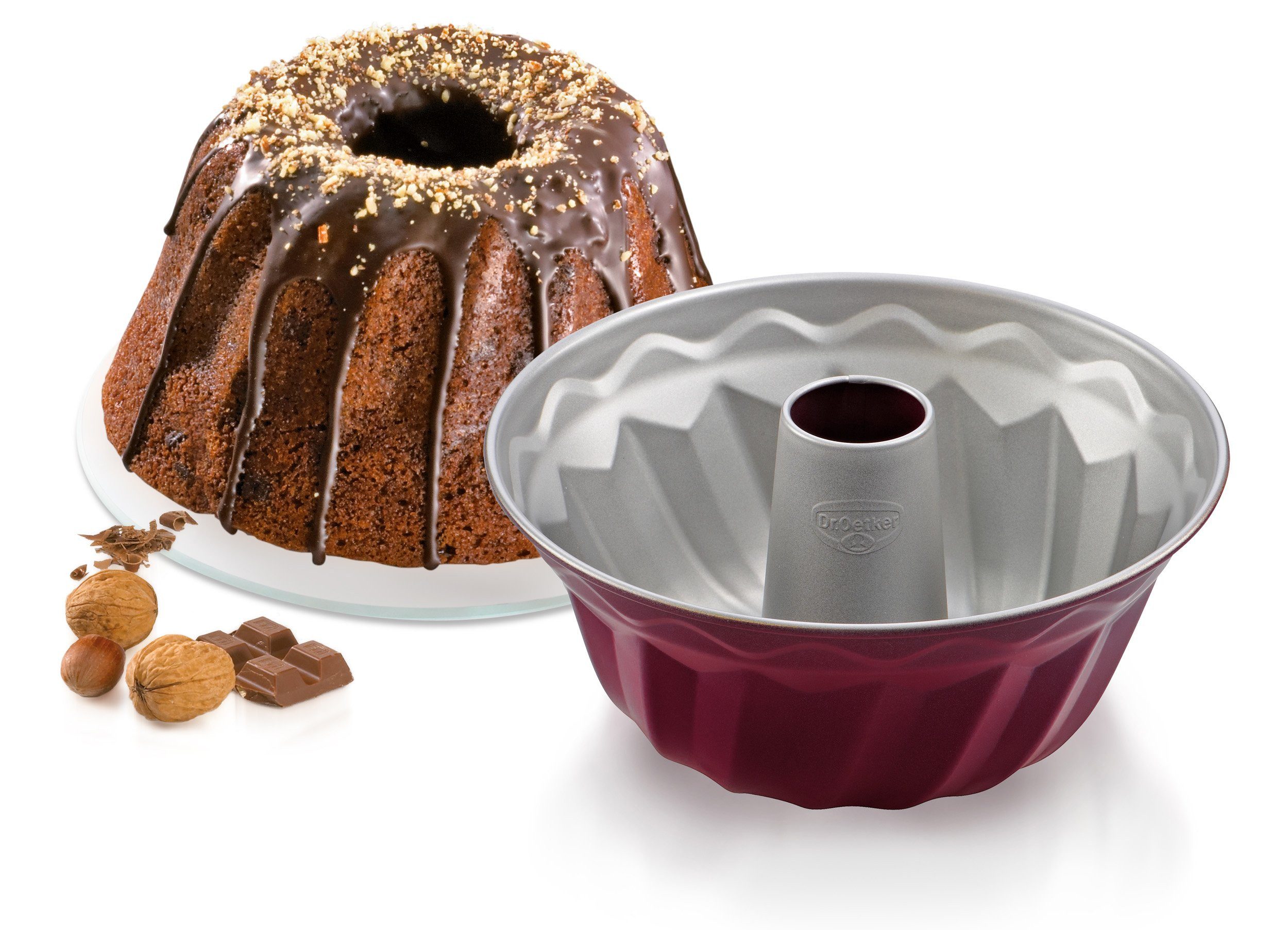 Dr. Oetker Küchenhelfer Gugelhupfform Back-Liebe Bicolor, Ø 22 cm, Premium Stahlblech, Antihaft, hitzebeständig bis 230°C, Made in Germany