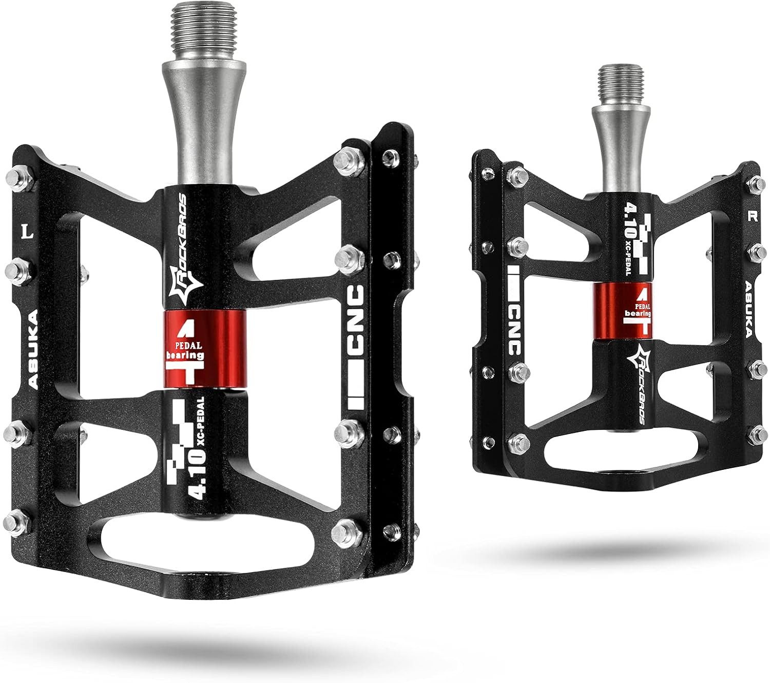 ROCKBROS Fahrradpedale Fahrrad Pedale 9/16 MTB BMX Rennrad 4 abgedichtete Lager CNC eloxiert