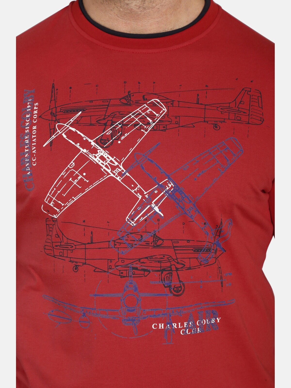 Bündchenkanten EARL T-Shirt DILLONS in Charles Colby Farbkontrast