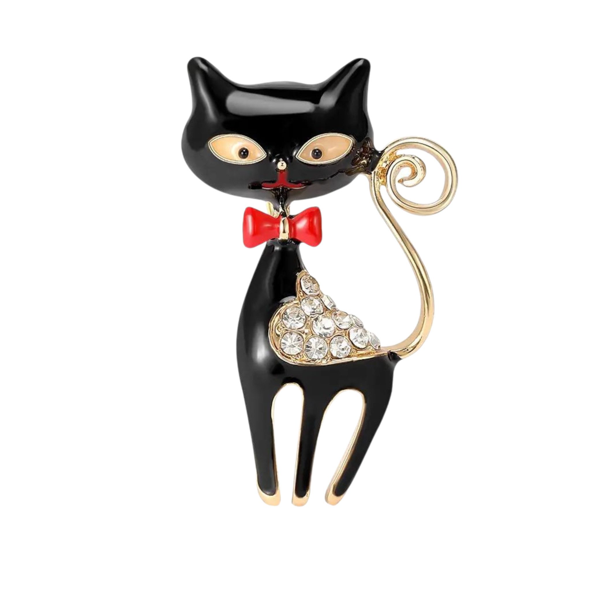 Dark-Desires Brosche Brosche kleine Katze mit Schleife, Damen Brosche vinta günstig online kaufen