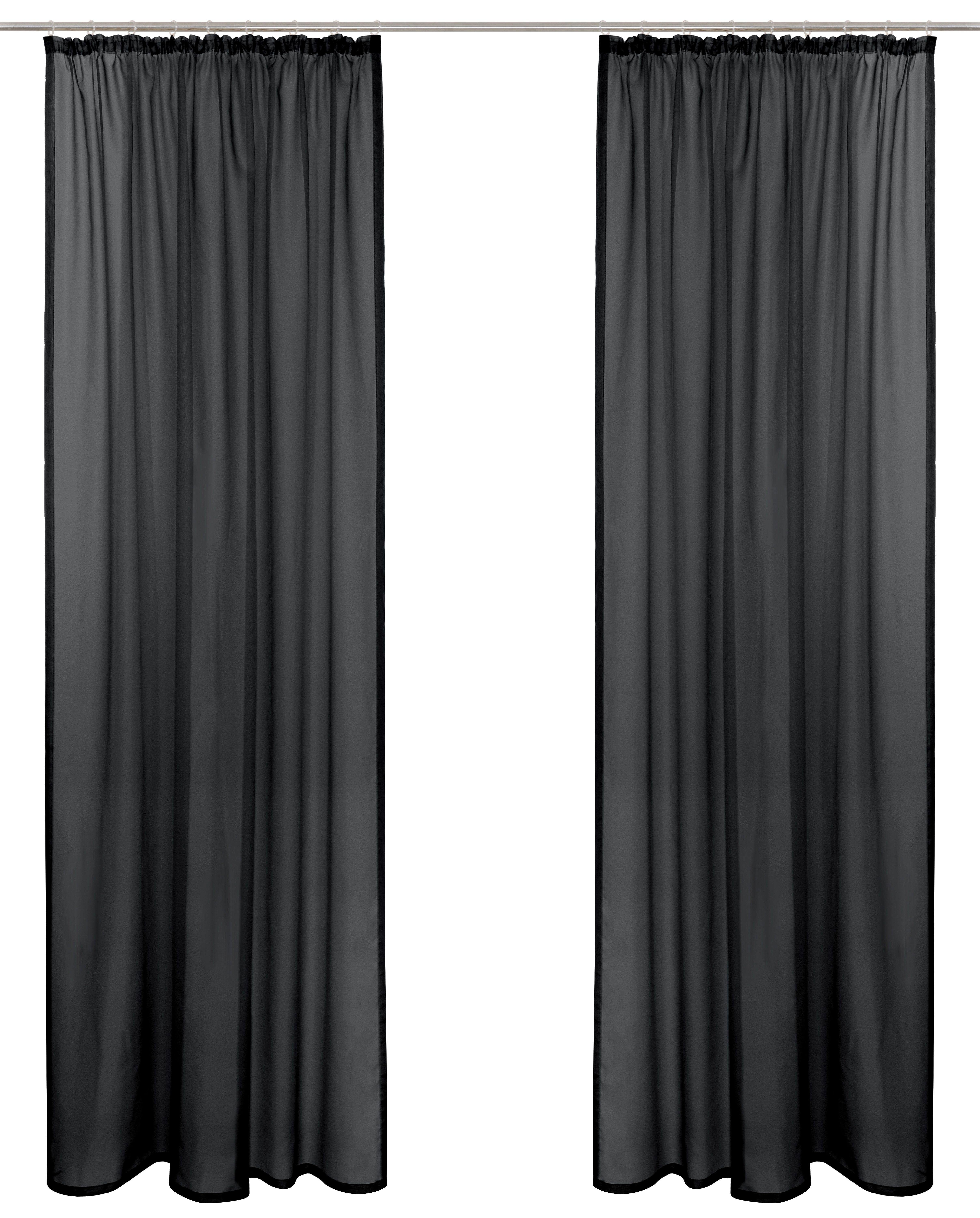 OTTO home Gardine XANA (1 St), Kräuselband, transparent, Voile, Bestseller, einfarbig, 1 bzw. 2 Schals, pflegeleicht, Beststeller!