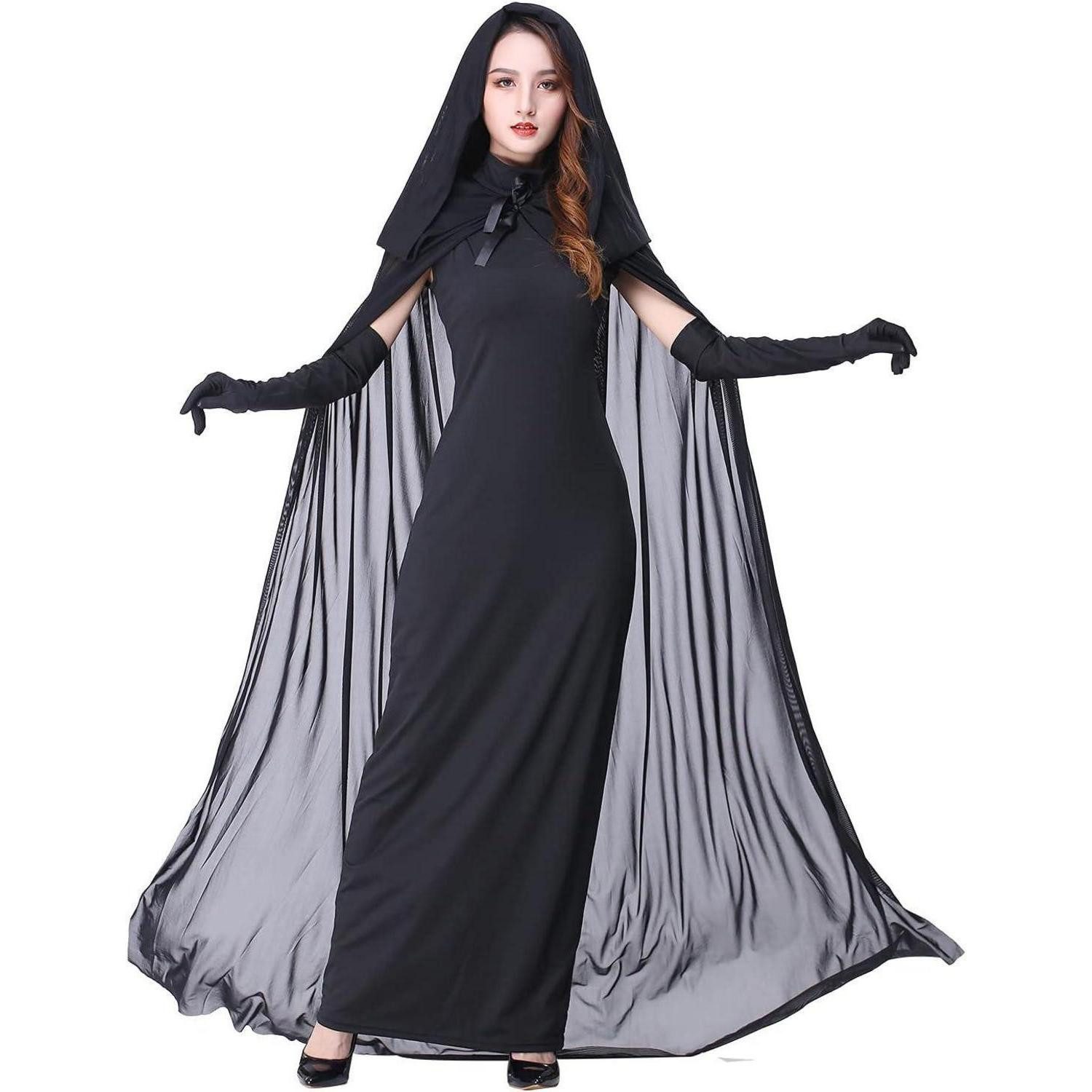 LuxusKollektion Vampir-Kostüm Kostüm Halloween Damen Geisterbraut Vampir Königin Karneval Schwarz S